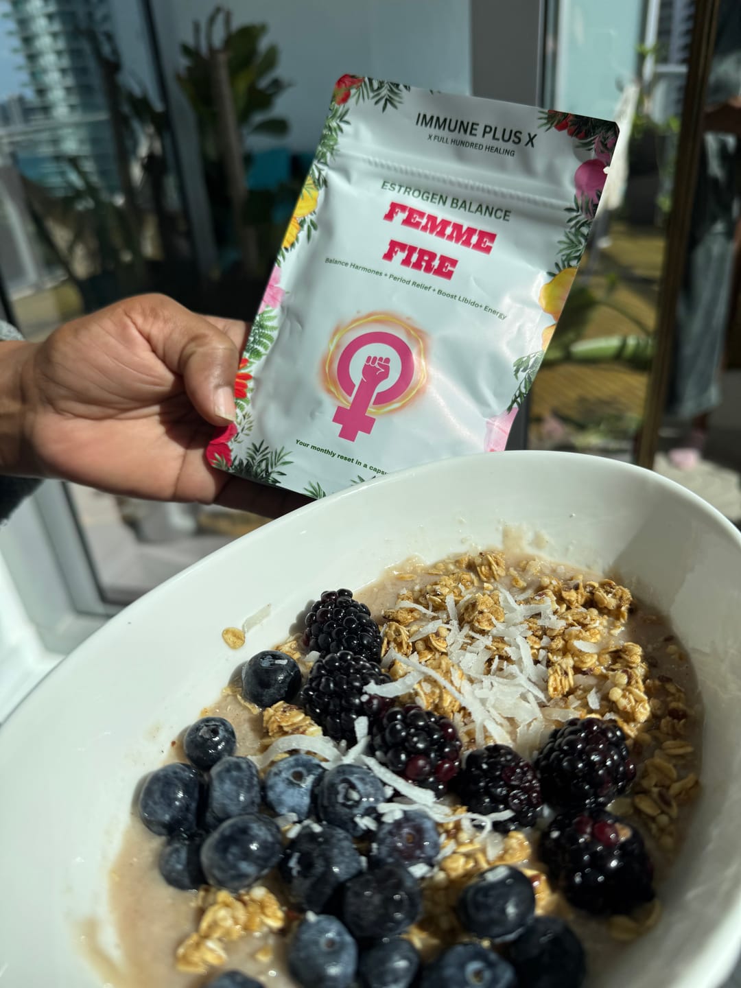 Customer photo review of Femme Fire Women's Herbal Wellness Capsules | Wildcrafted Daily Blend