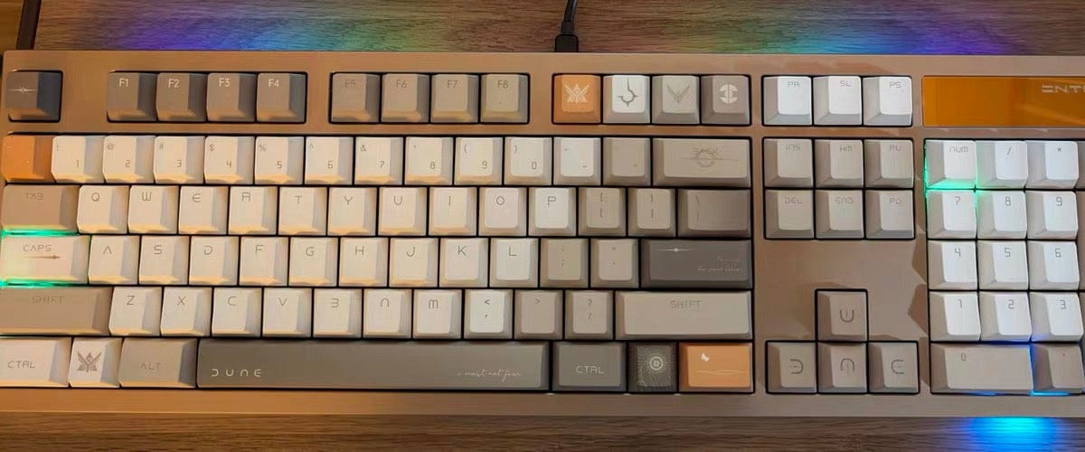 Customer photo review of Dune Keycaps | 142-Key Thick PBT Keycap Set