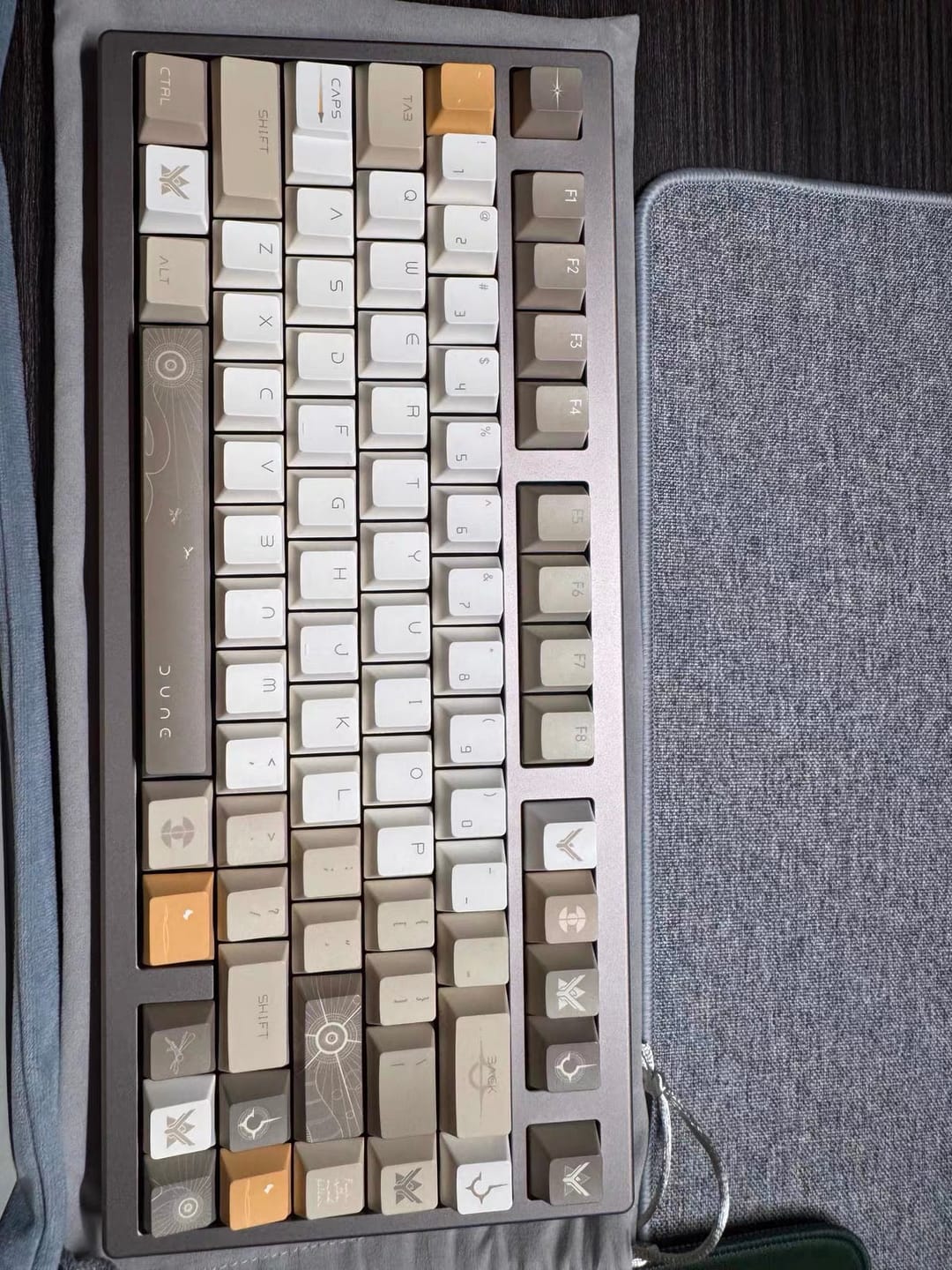 Customer photo review of Dune Keycaps | 142-Key Thick PBT Keycap Set