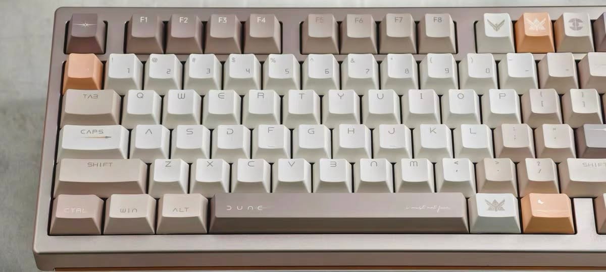 Customer photo review of Dune Keycaps | 142-Key Thick PBT Keycap Set