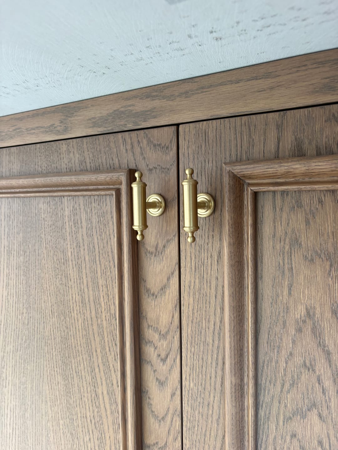 Customer photo review of Brushed Brass Pulls | Percolo