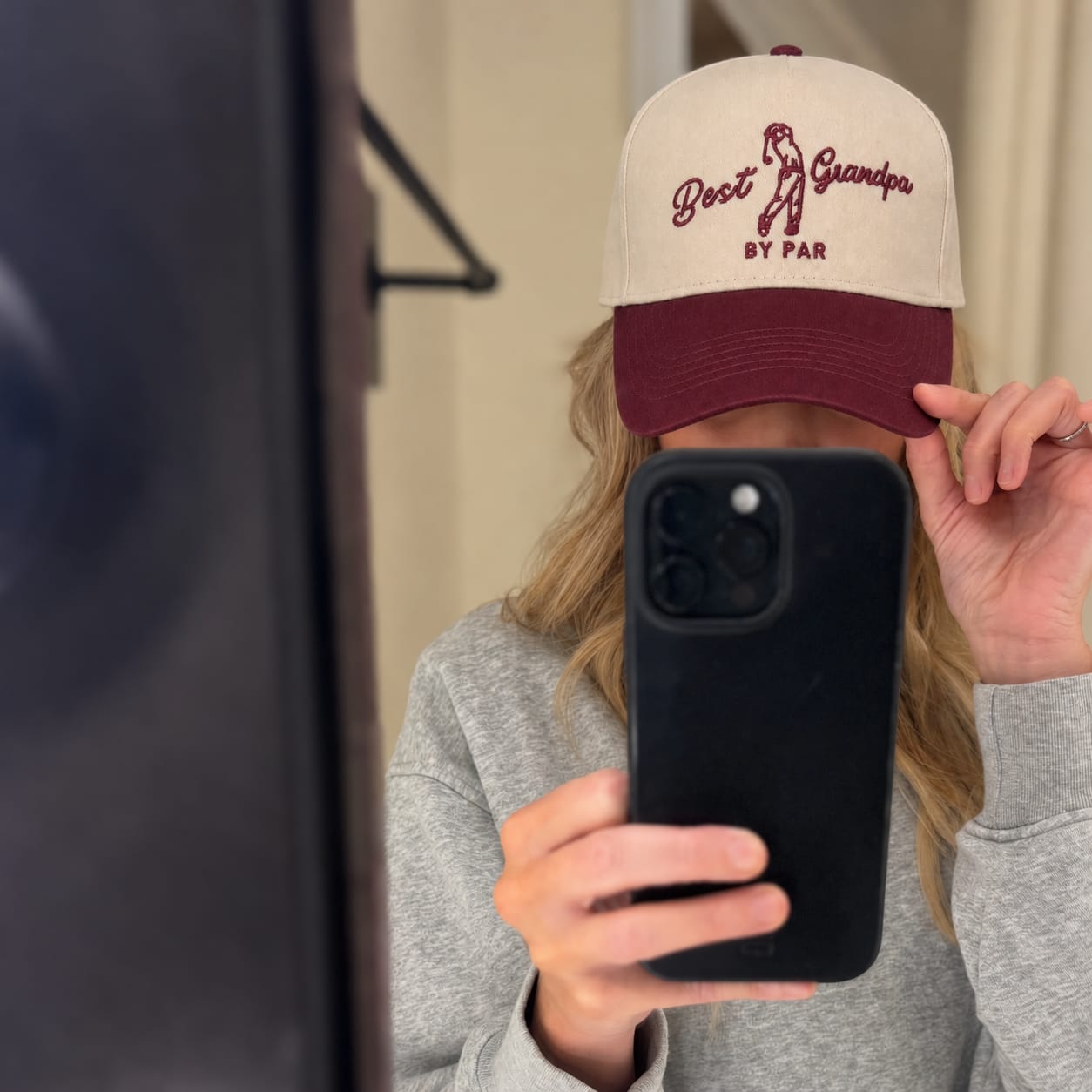 Customer photo review of Best Grandpa By Par Embroidered Snapback Hat – Funny Golf Gift for Grandpa