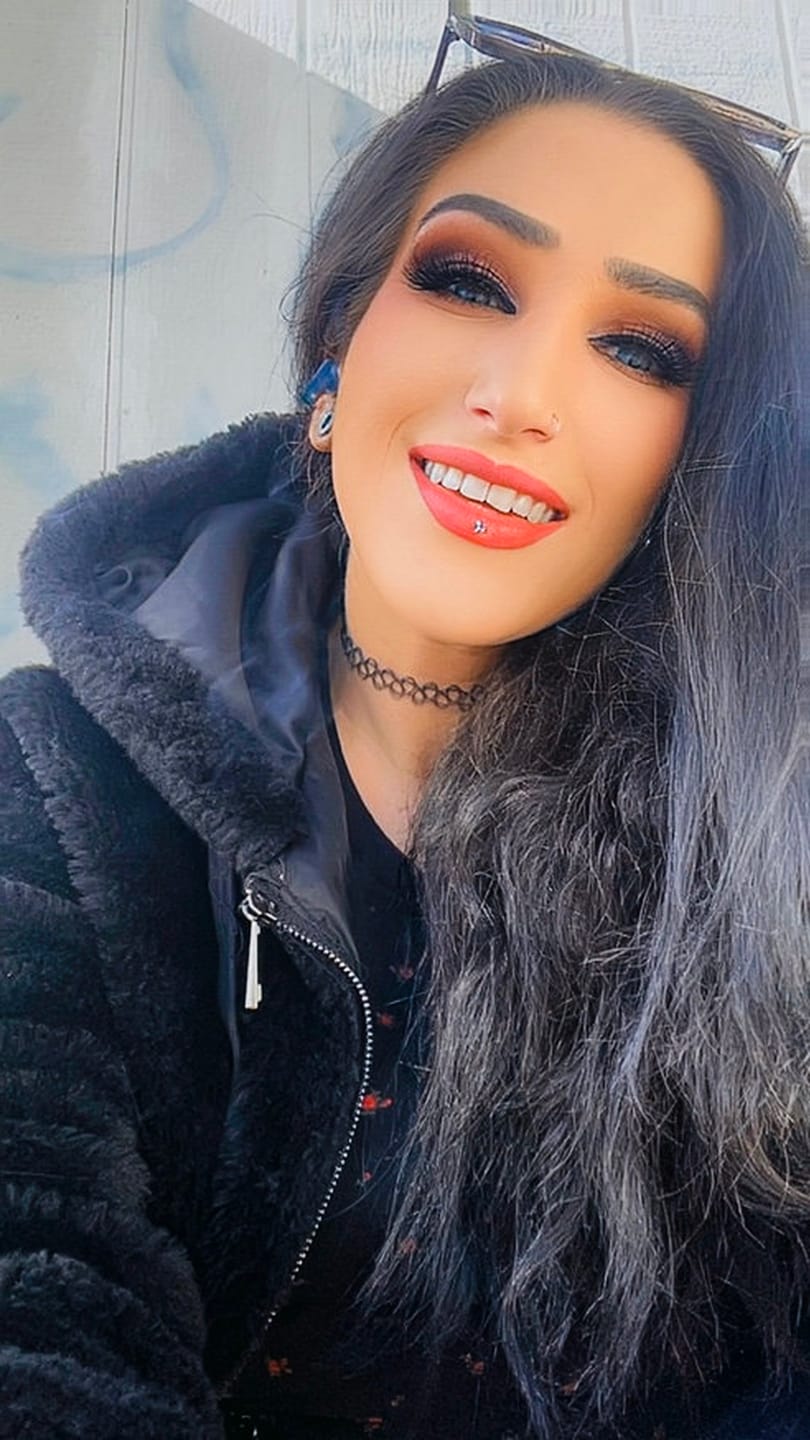 Customer photo review of Amazonia Antarctic Blue Prescription Colored Contact Lenses