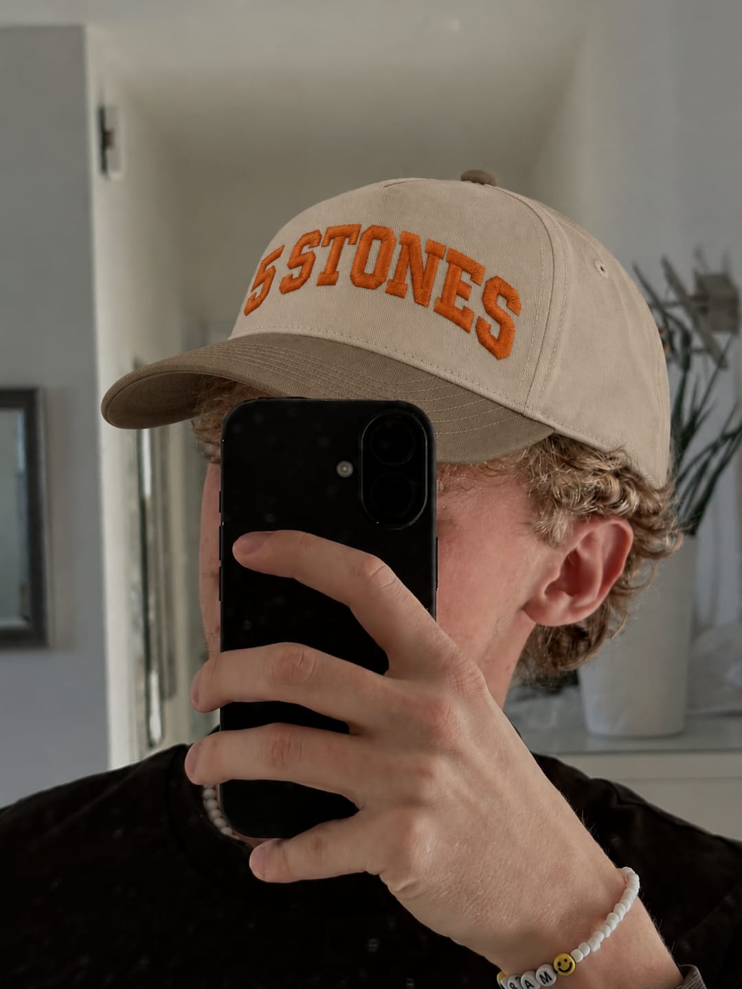 Customer photo review of Upside Down Text Snapback Hat – Custom Embroidered Cap