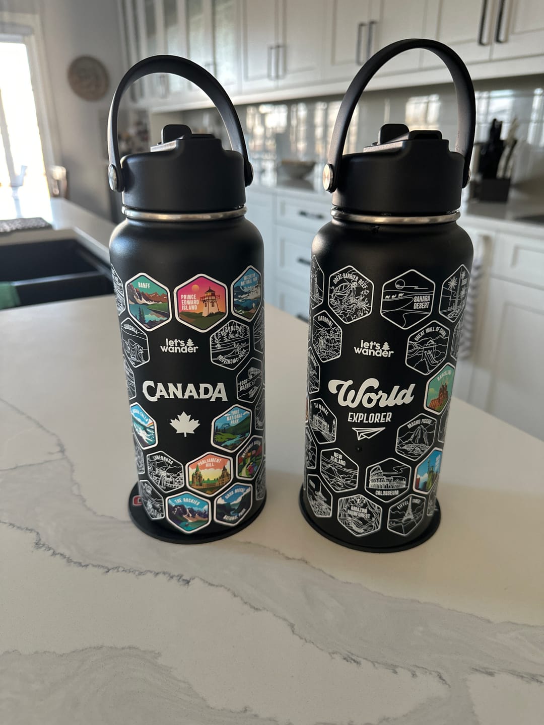 Customer photo review of World Explorer Bottle + Stickers