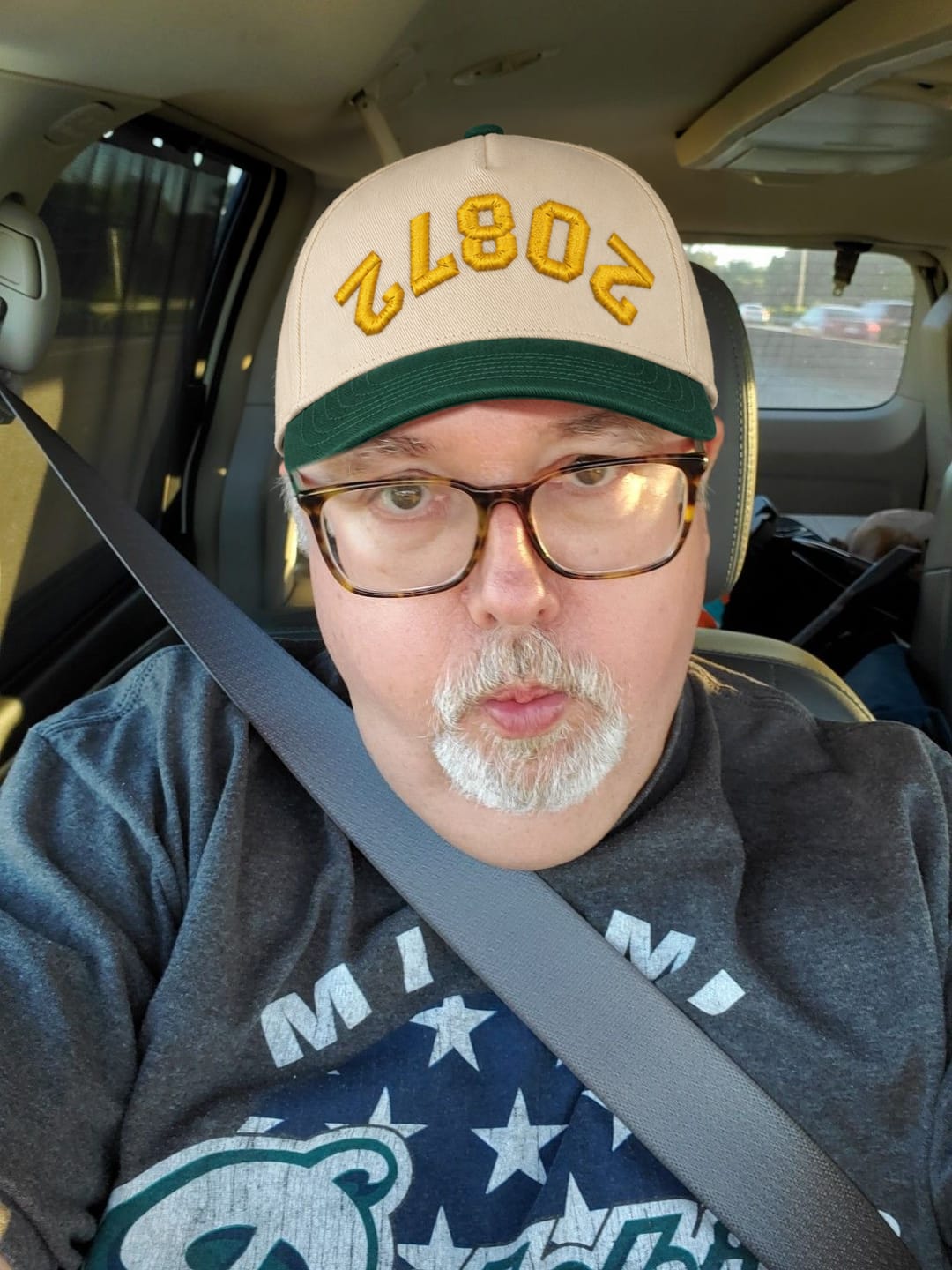 Customer photo review of Upside Down Text Snapback Hat – Custom Embroidered Cap