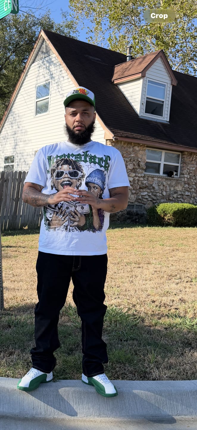 Customer photo review of Bucks 12s DopeSkill Oversize Print T-Shirt Overstack Graphic