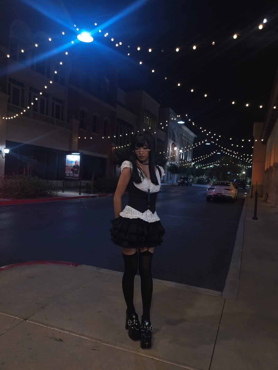 Customer photo review of Marcelline Black Vest & Oveline White Blouse Top Set