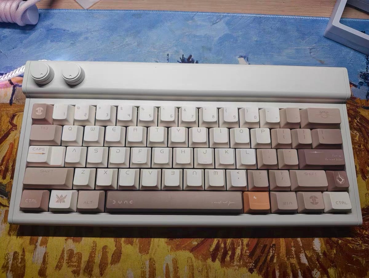 Customer photo review of Dune Keycaps | 142-Key Thick PBT Keycap Set