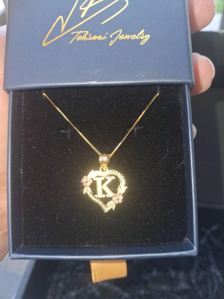 Customer photo review of 14K Gold Initial K Charm