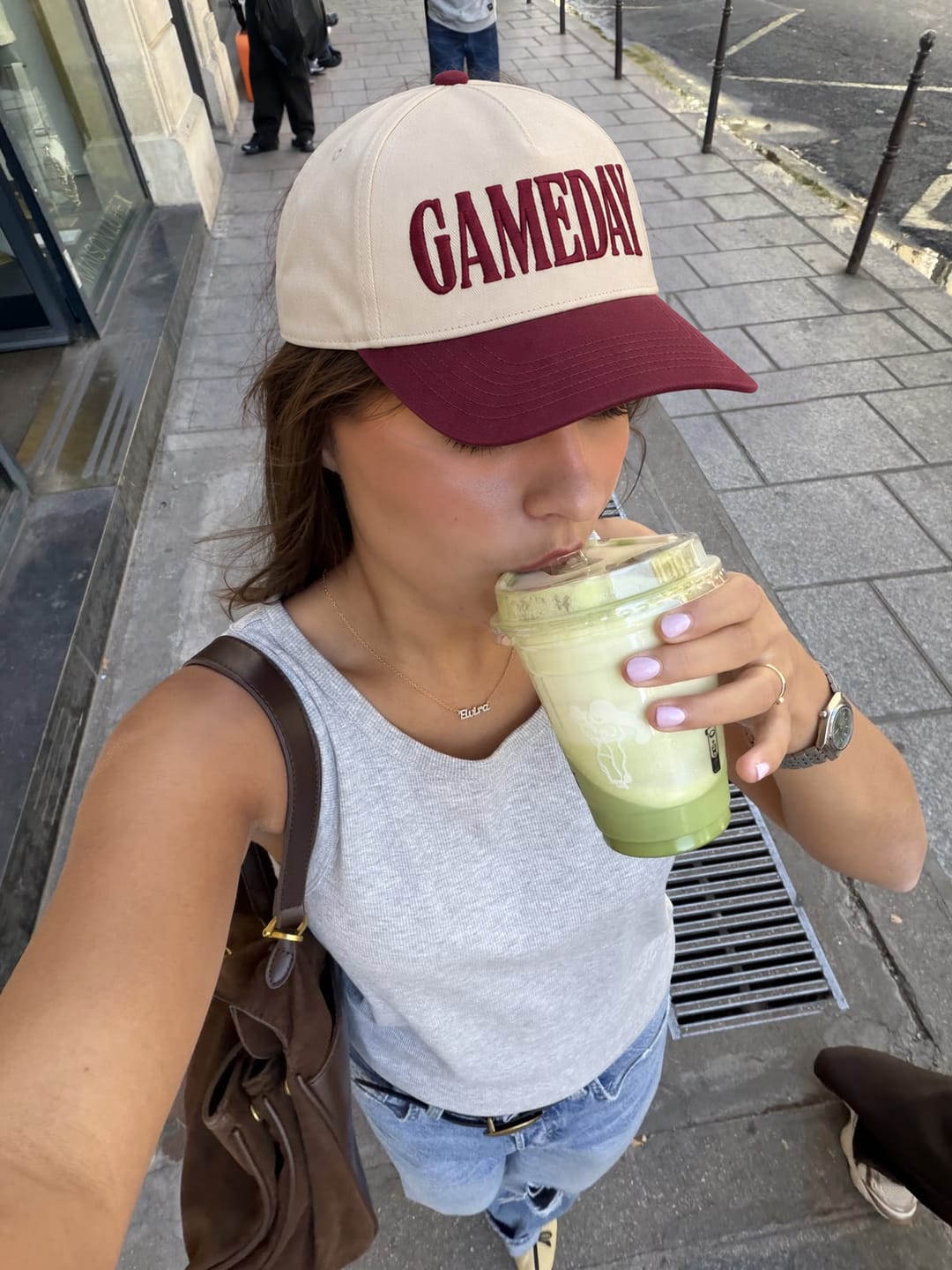 Customer photo review of Custom Embroidered Gameday Snapback Hat – Football Mom Team Cap