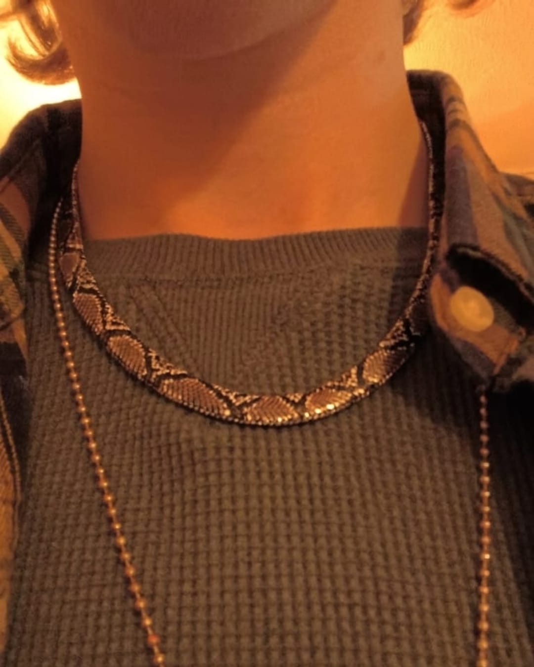 Customer photo review of VENYRA Serpent Necklace
