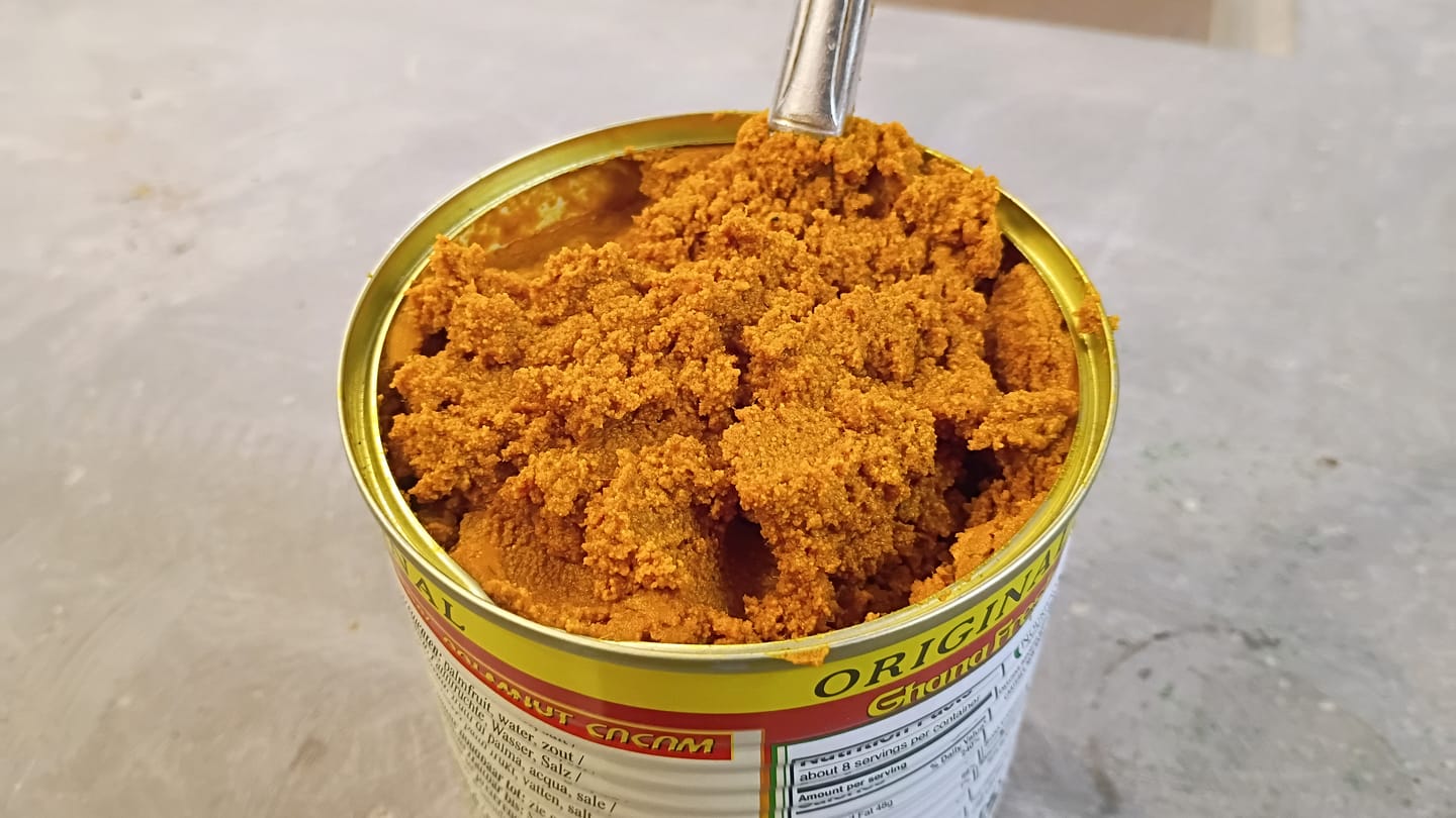 Customer photo review of Ghana Fresh Palm Nut Cream Concentrate – Palm Nut Soup Base, 800g – Single Unit (Inventory Stock)