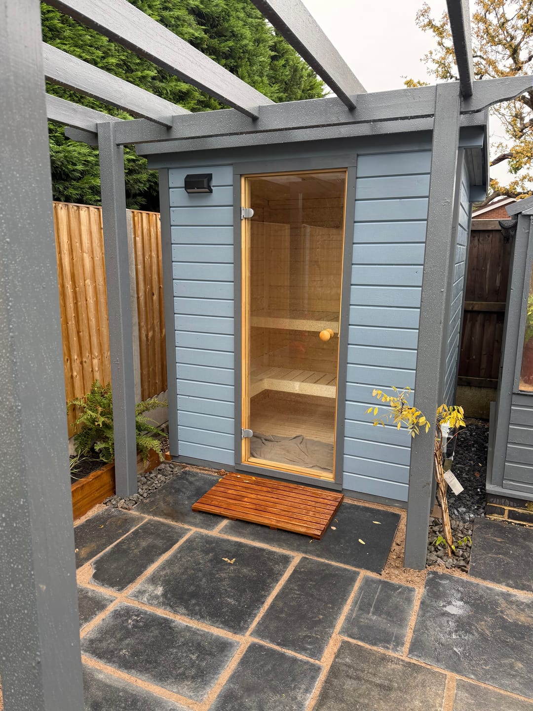 Customer photo review of Eir (2,6m2 | 1,8x1,6m |44mm) Compact Garden Sauna Set - 6kw Heater and Roofing Felt Included