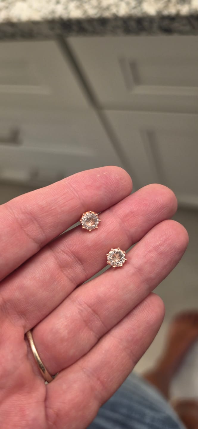 Customer photo review of Eden 18k White Gold Plated Crystal Stud Earrings with Swarovski Crystals