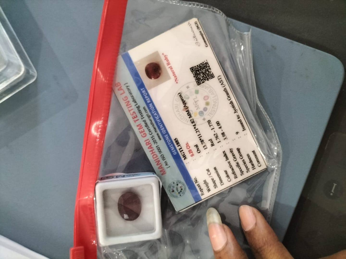 Customer photo review of Natural Ruby Stone (Manik) – Certified & Genuine