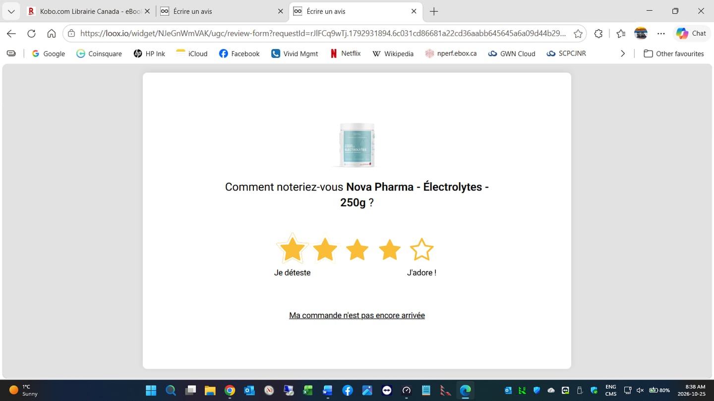 Customer photo review of Nova Pharma - Électrolytes - 250g
