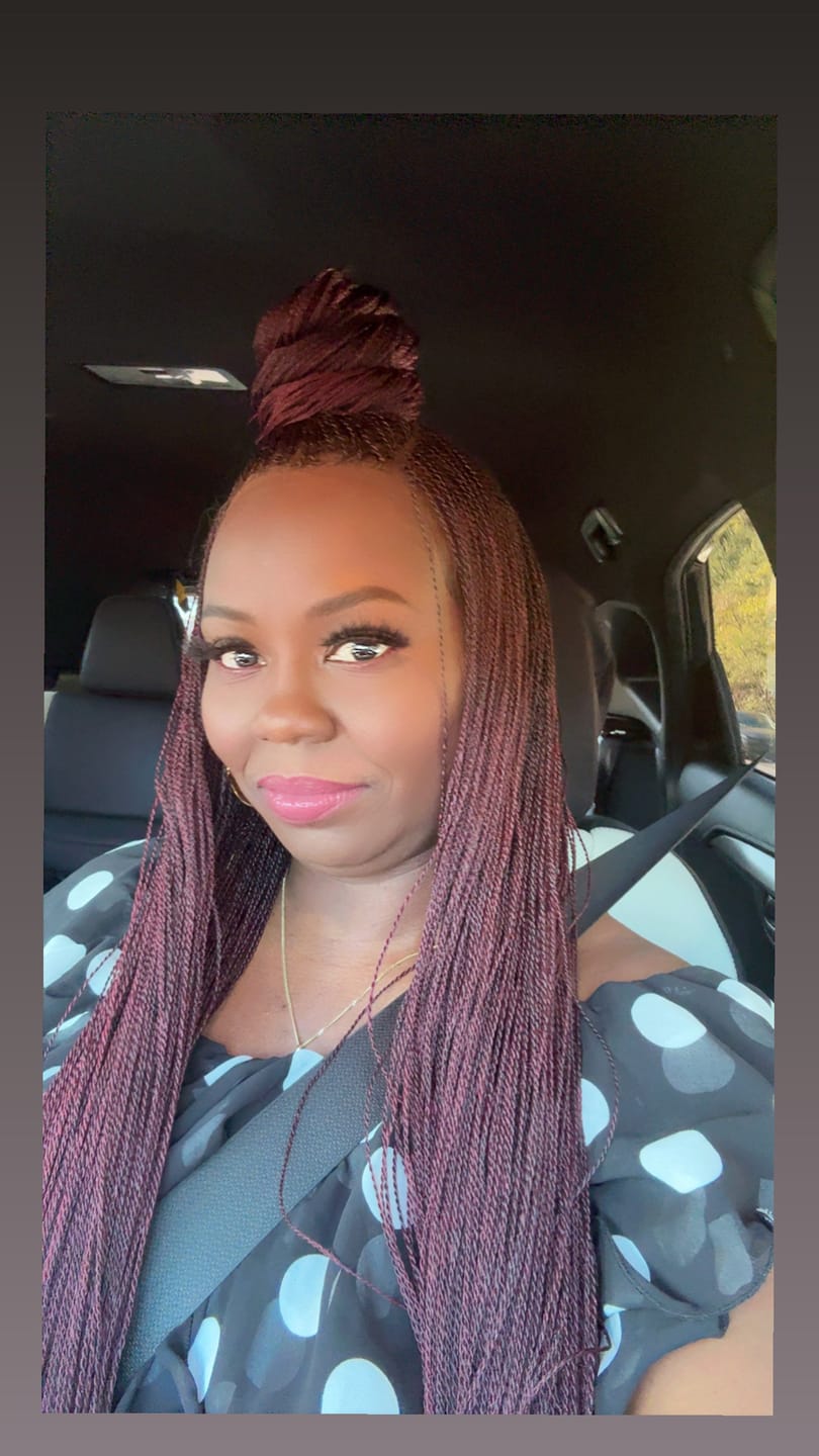 Customer photo review of Mica - Micro Senegalese Twist Pre Bleached Swiss HD Full Lace Knotless Braids Wig 799 Strands