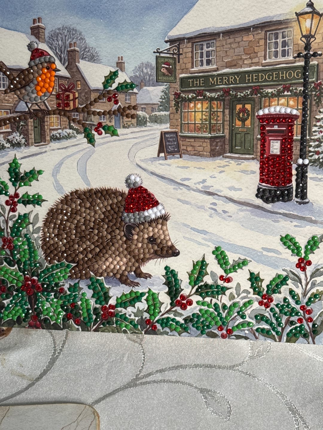Customer photo review of The Merry Hedgehog Crystal Art Card Kit 18x18cm