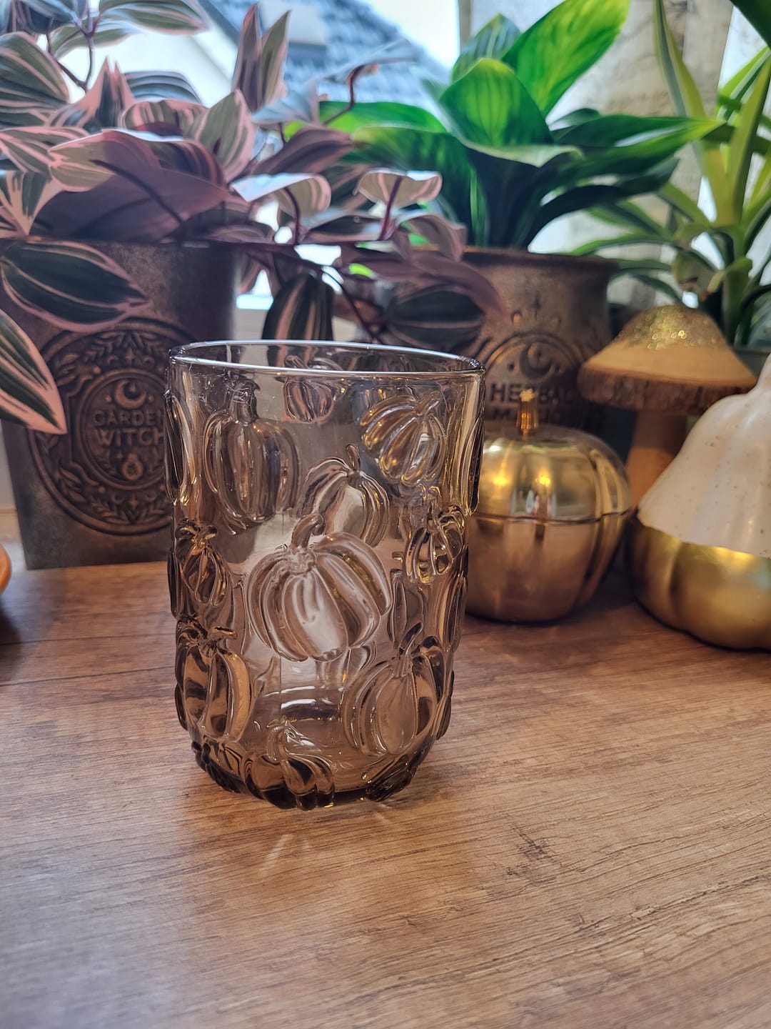 Customer photo review of Trinkglas mit Kürbisrelief – Herbstglas
