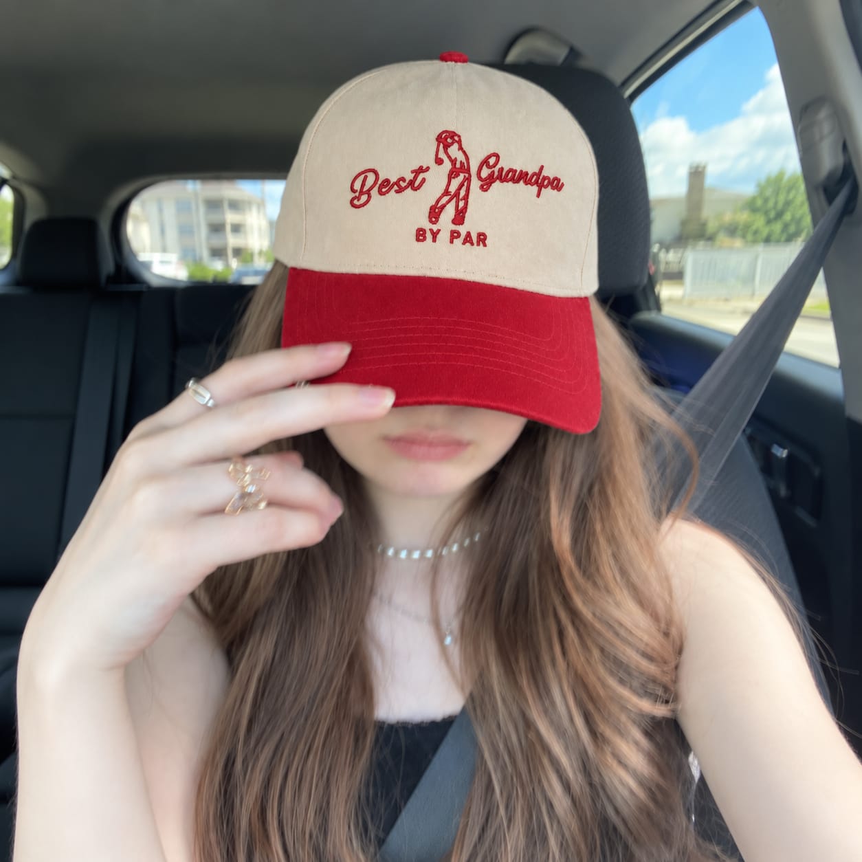 Customer photo review of Best Grandpa By Par Embroidered Snapback Hat – Funny Golf Gift for Grandpa