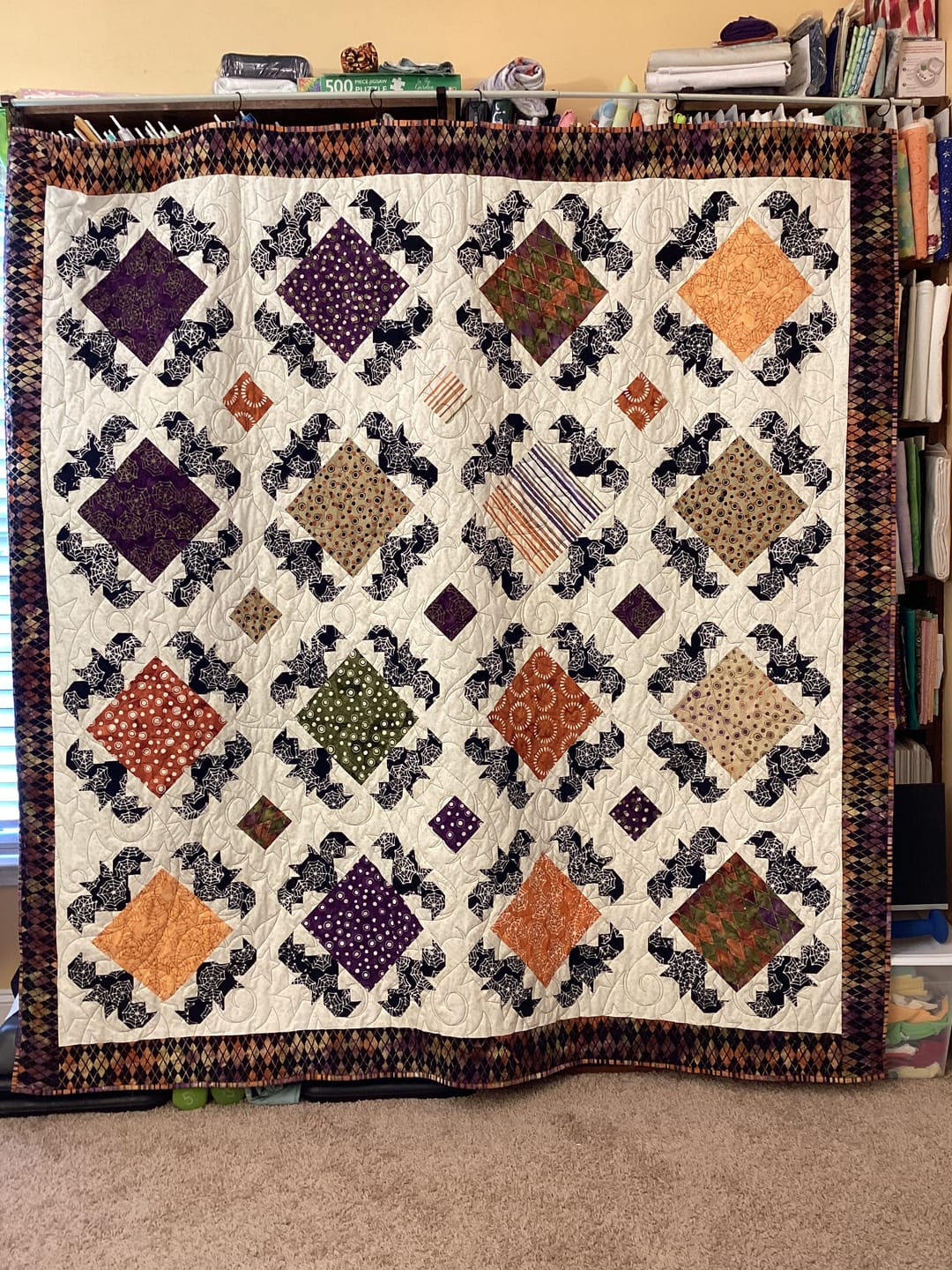 Customer photo review of Happy Haunting Fabric Collection - Night Flight Fog