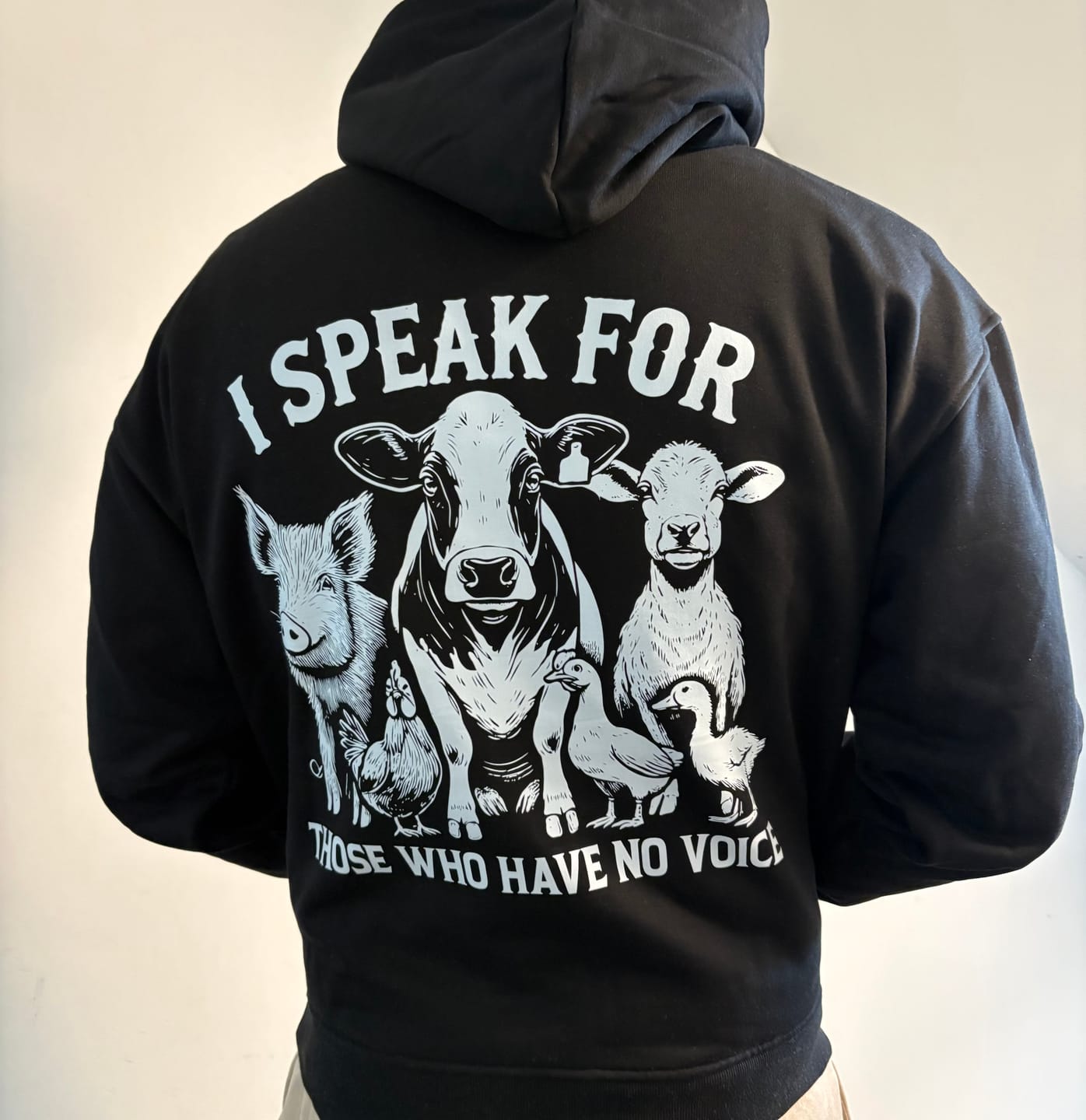 Customer photo review of I speak for those who have no voice - Oversized Hoodie