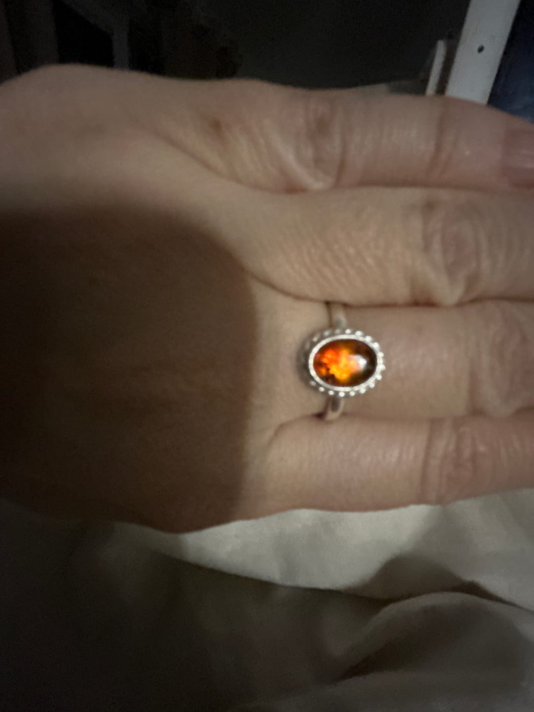 Customer photo review of Mini Amber Quintessence Ring