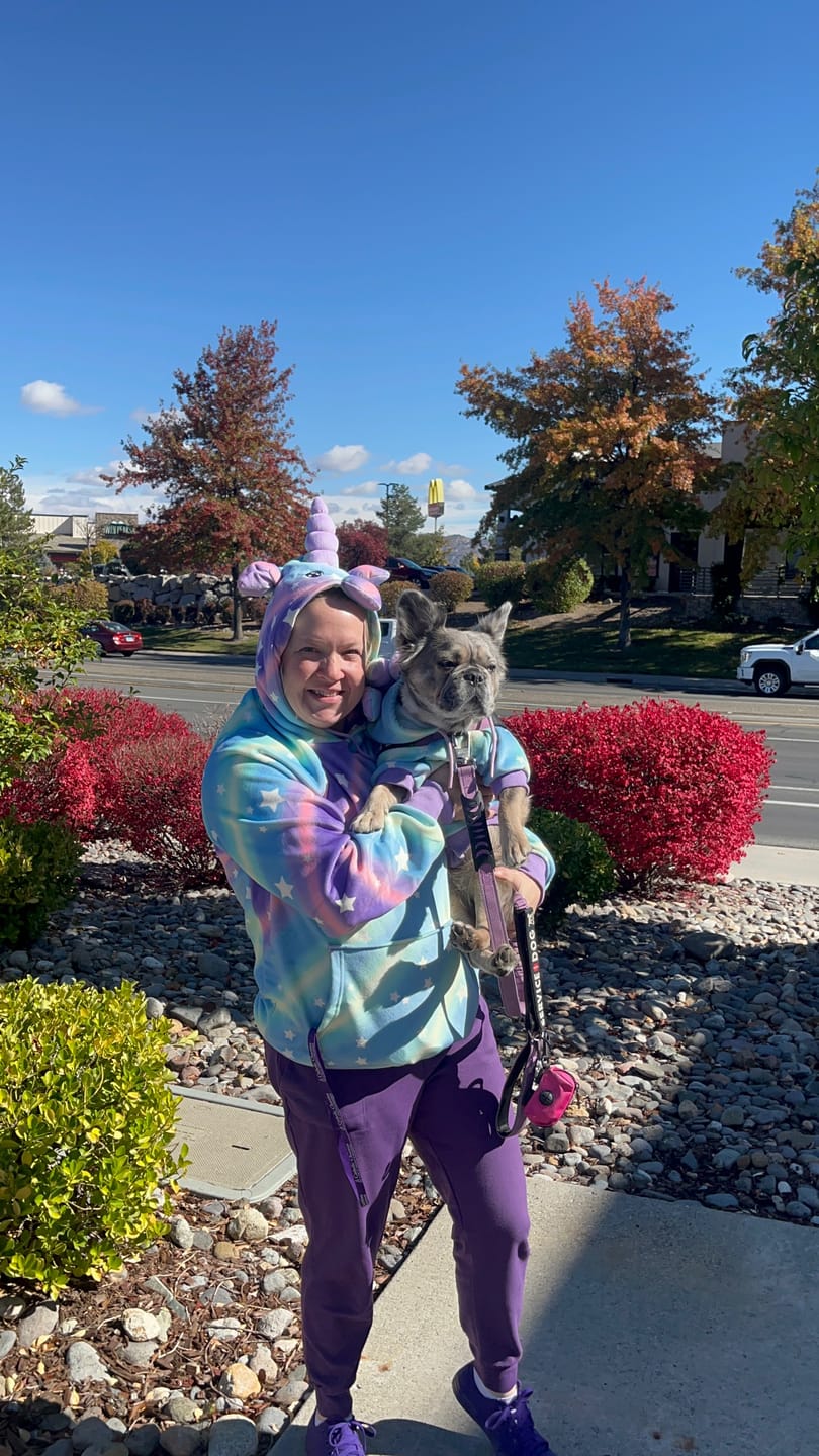 Customer photo review of Halloween Human Hoodie - Unicorn