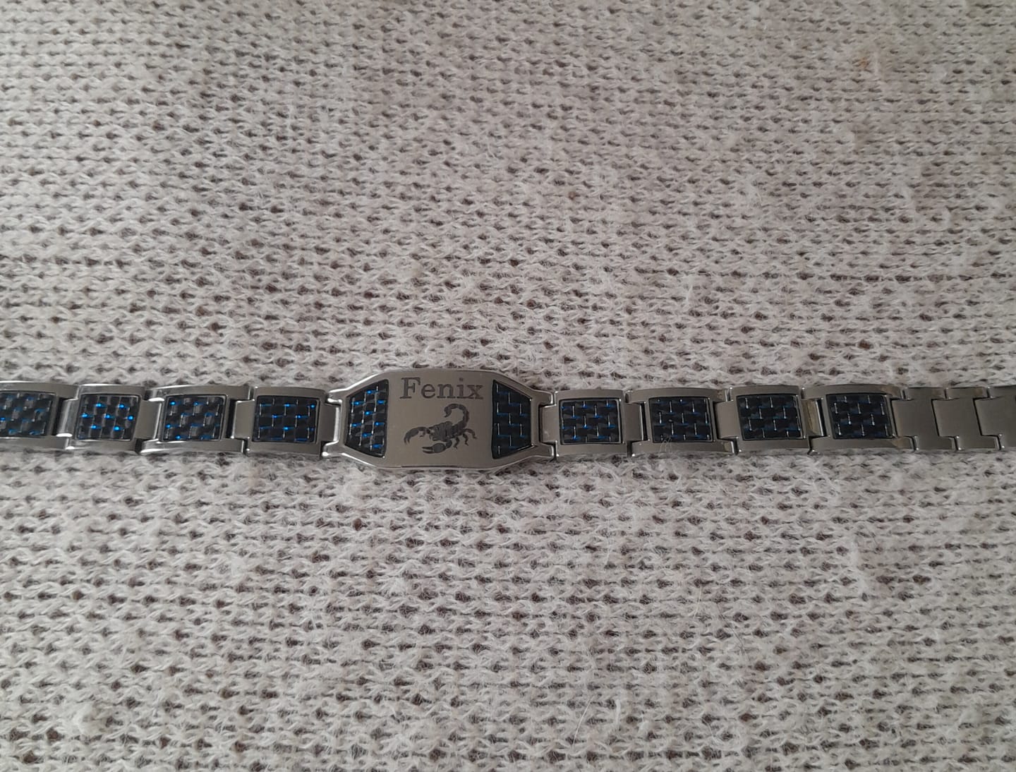Customer photo review of TitanEdge Carbon Armour Bracelet - Silver & Black