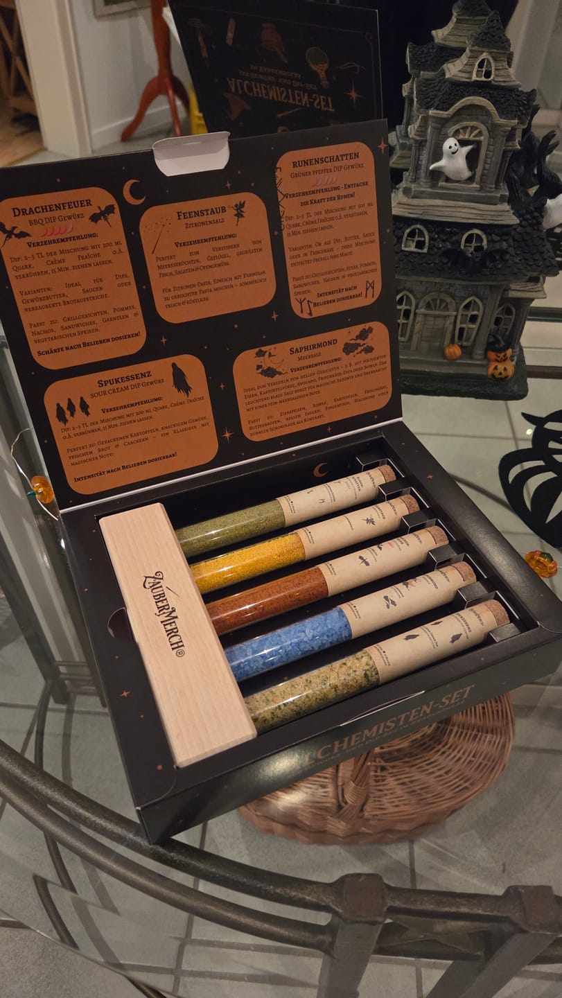 Customer photo review of Alchemisten-Set - 5er Gewürz- und Dipset im Reagenzglas
