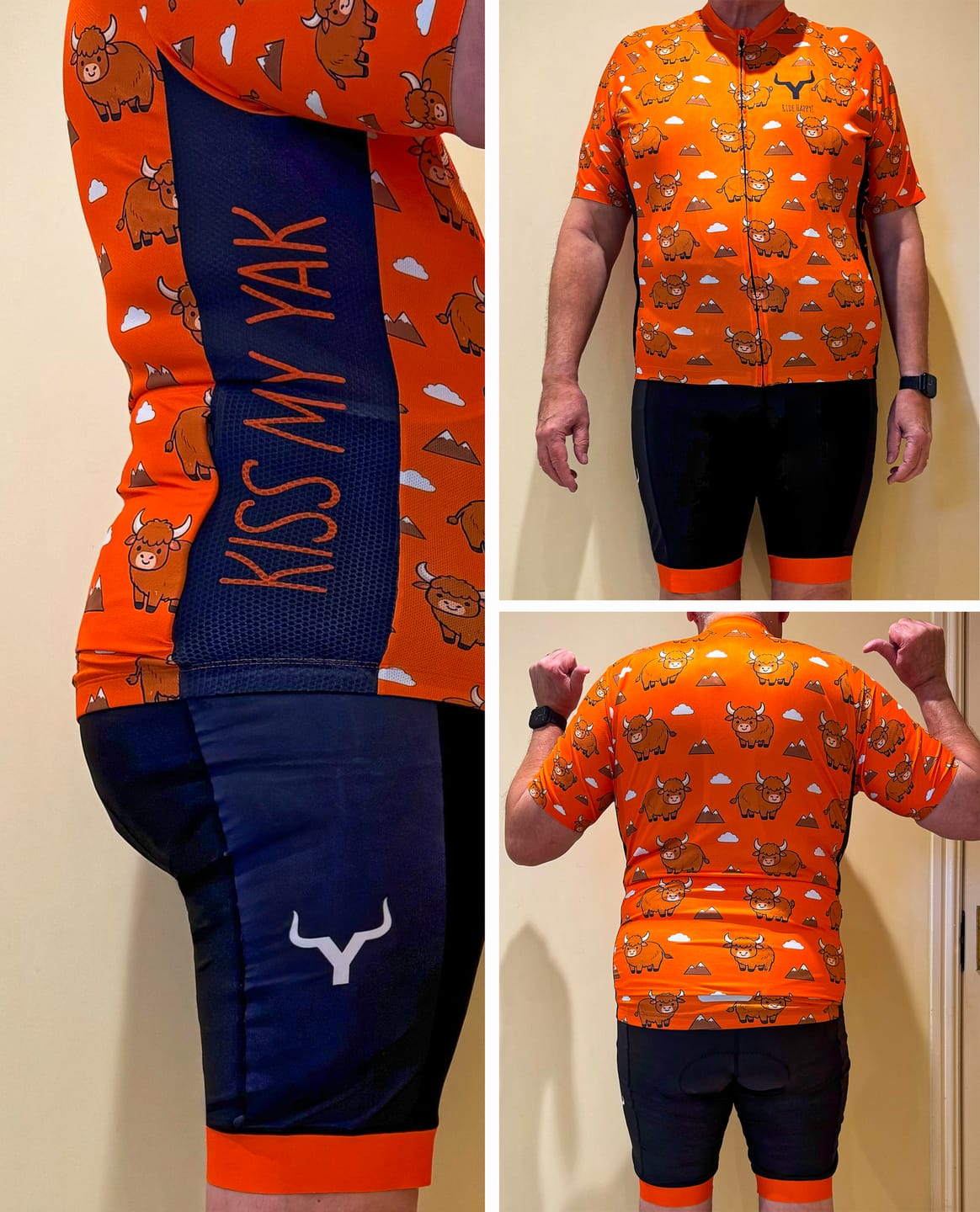 Customer photo review of Men's Yako Rides aGain Baby Yak Regular Fit Cycling Kit