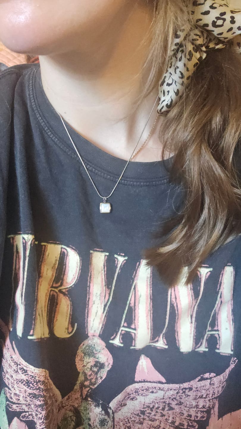 Customer photo review of Riva Moonstone Pendant Necklace