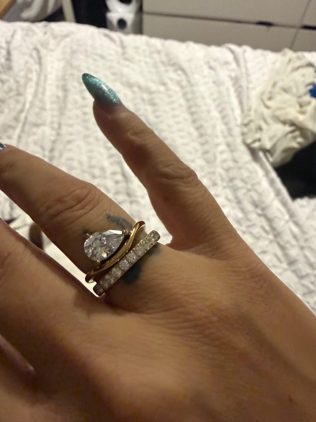 Customer photo review of Pear Promise Ring