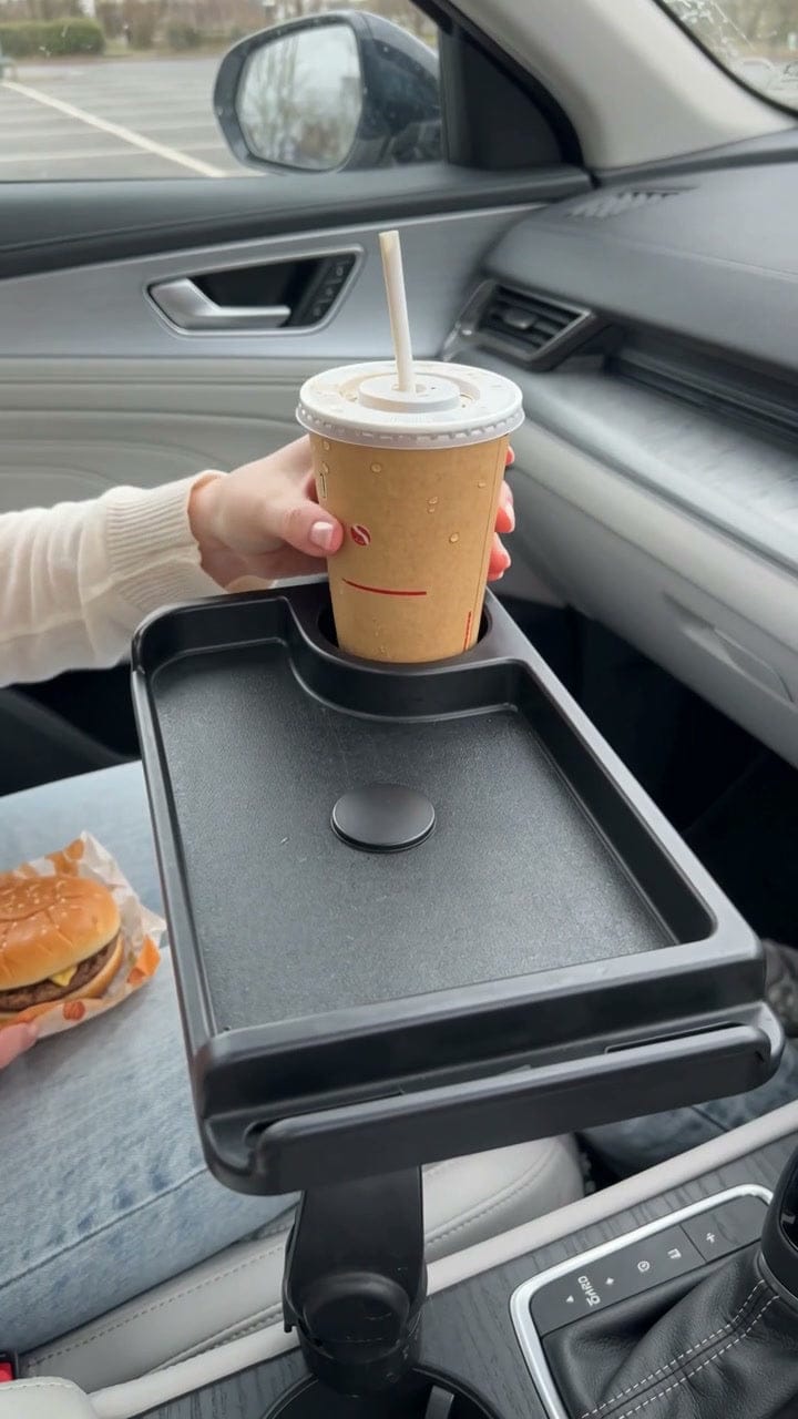 Customer photo review of Swivel Car Cup Holder Tray with Phone Stand