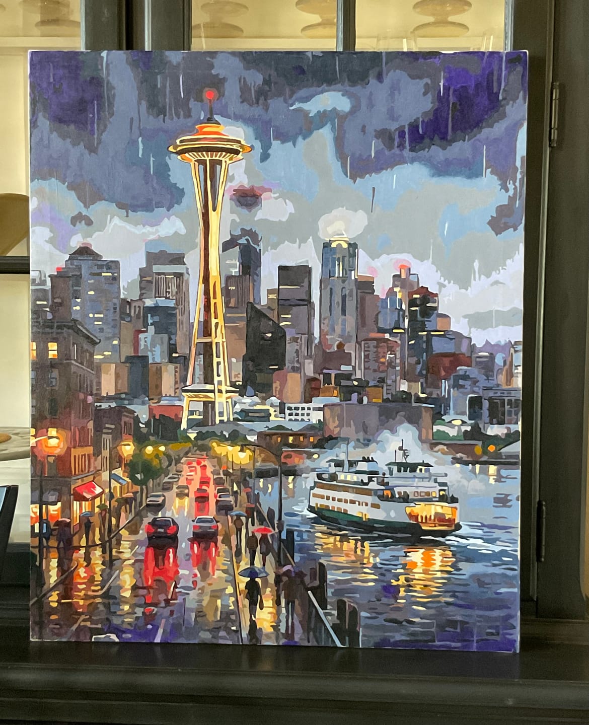 Customer photo review of Rainy Night in Seattle (Paint by Numbers)