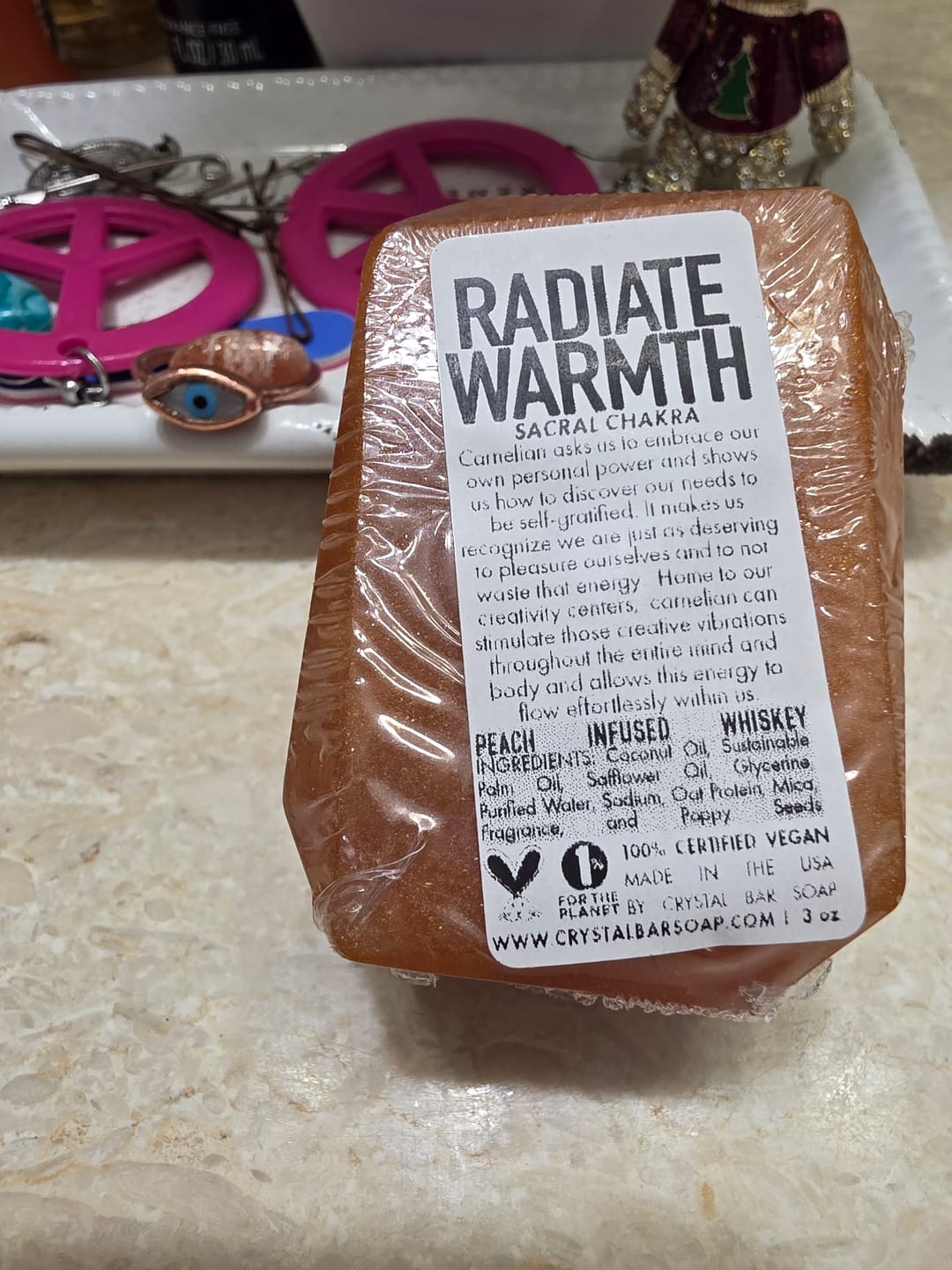 Customer photo review of Radiate Warmth Sacral Chakra Soap – Carnelian Energy Ritual Soap