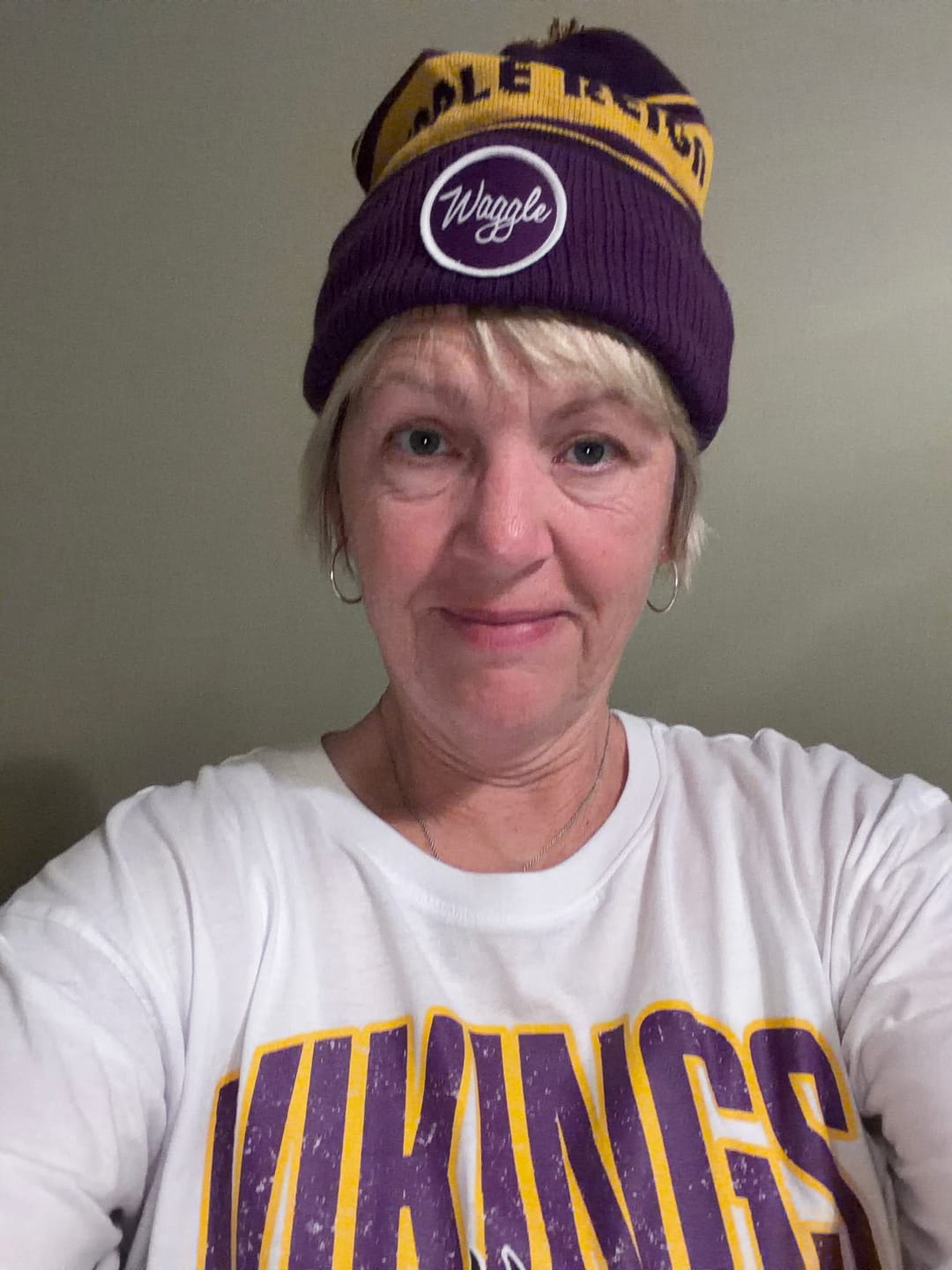 Customer photo review of Purple Reign Pom Beanie