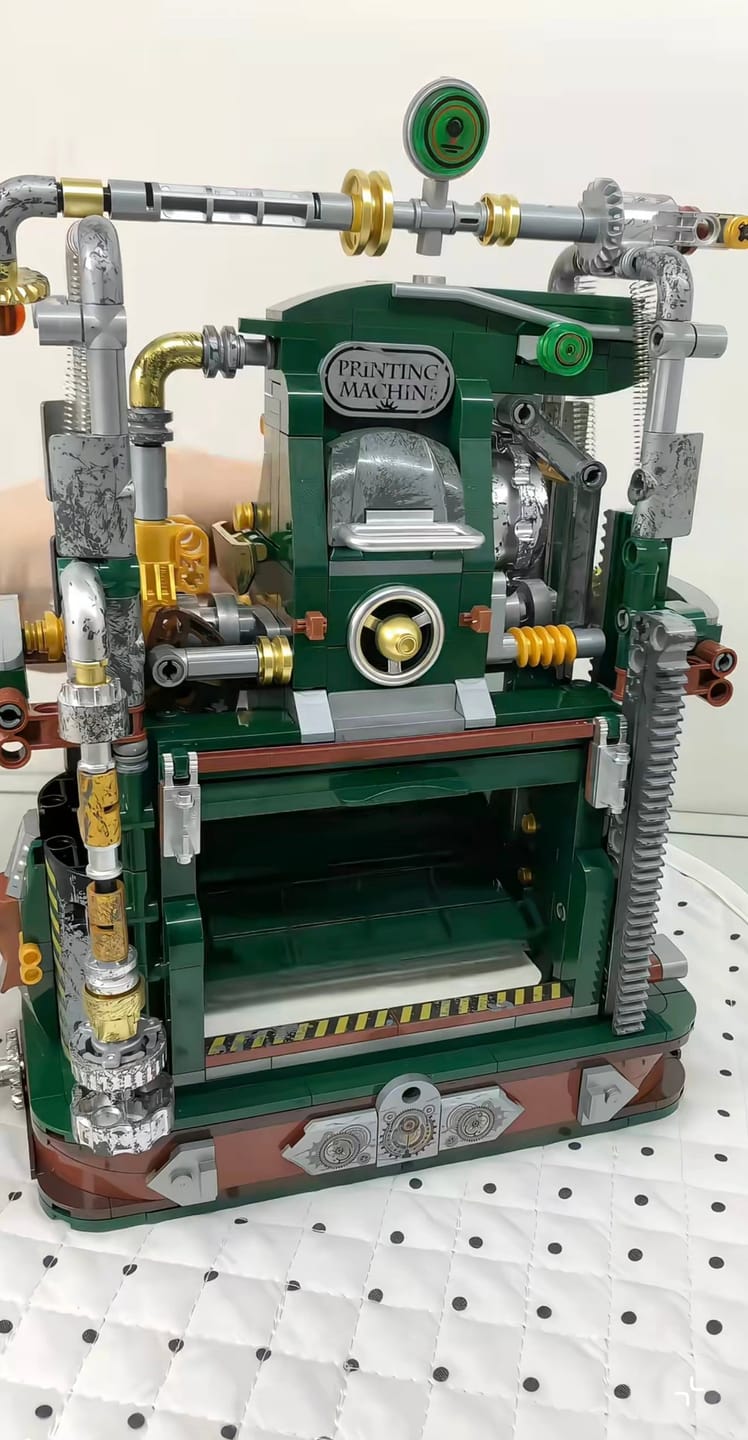 Customer photo review of Mechanical Printing Press Building Block Kit (Set KJ052)