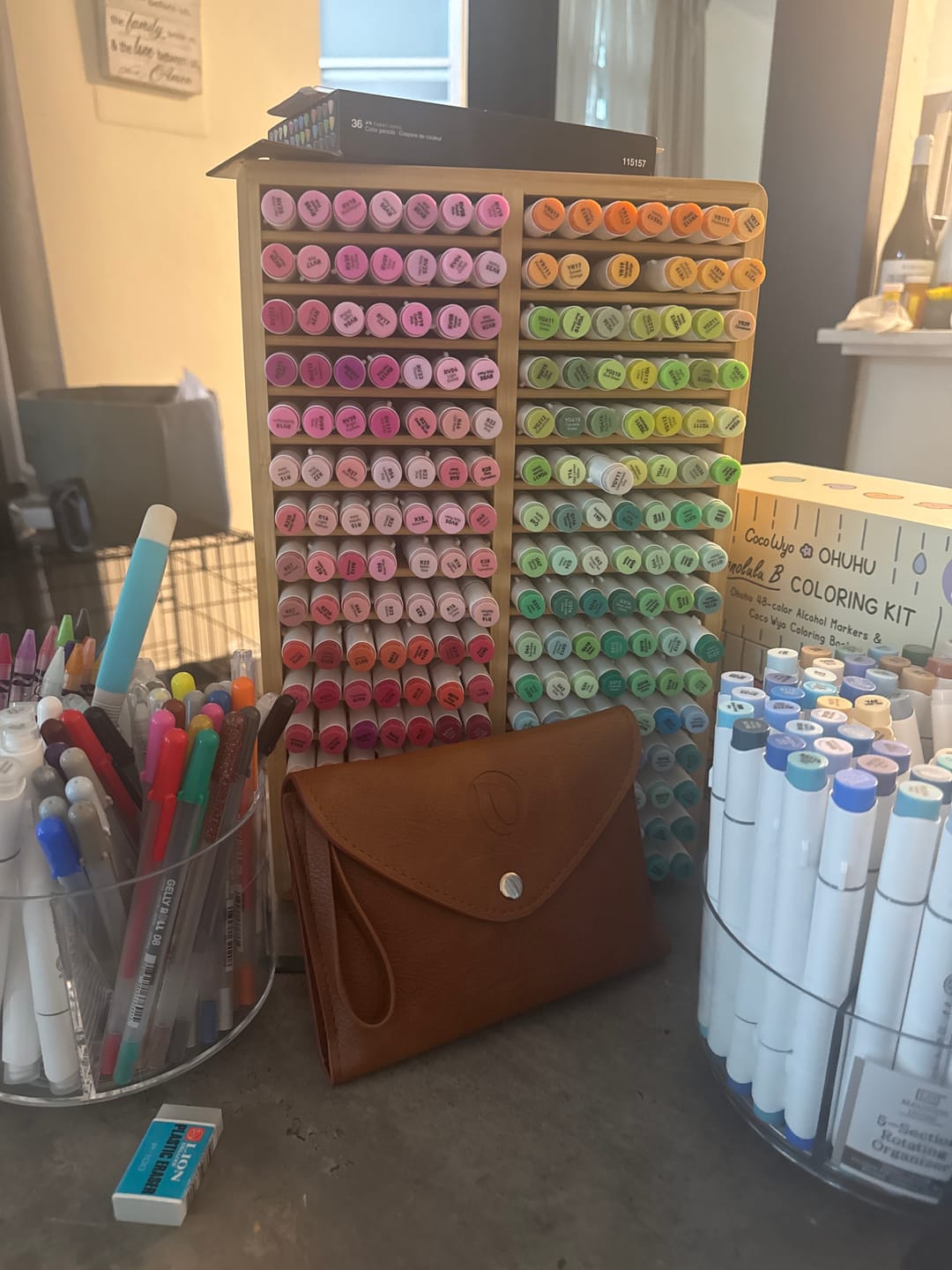 Customer photo review of Ohuhu Bamboo Marker Organizer
