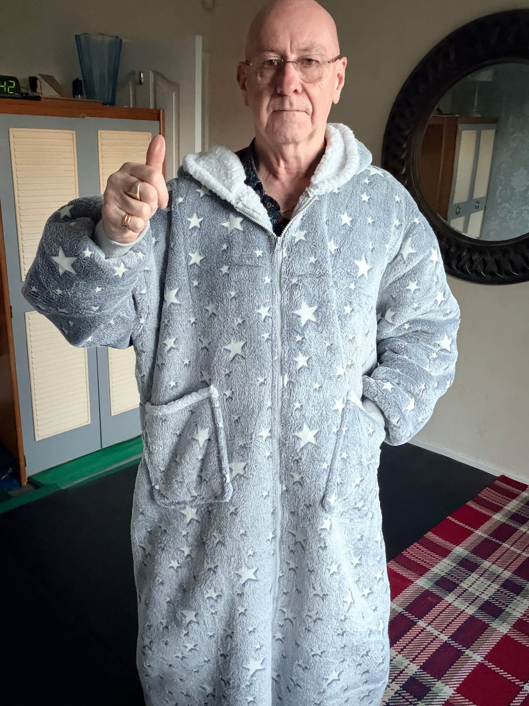 Customer photo review of Grey Starry Zip Haven