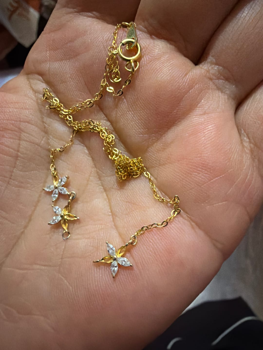 Customer photo review of Maia Crystal Flower Necklace