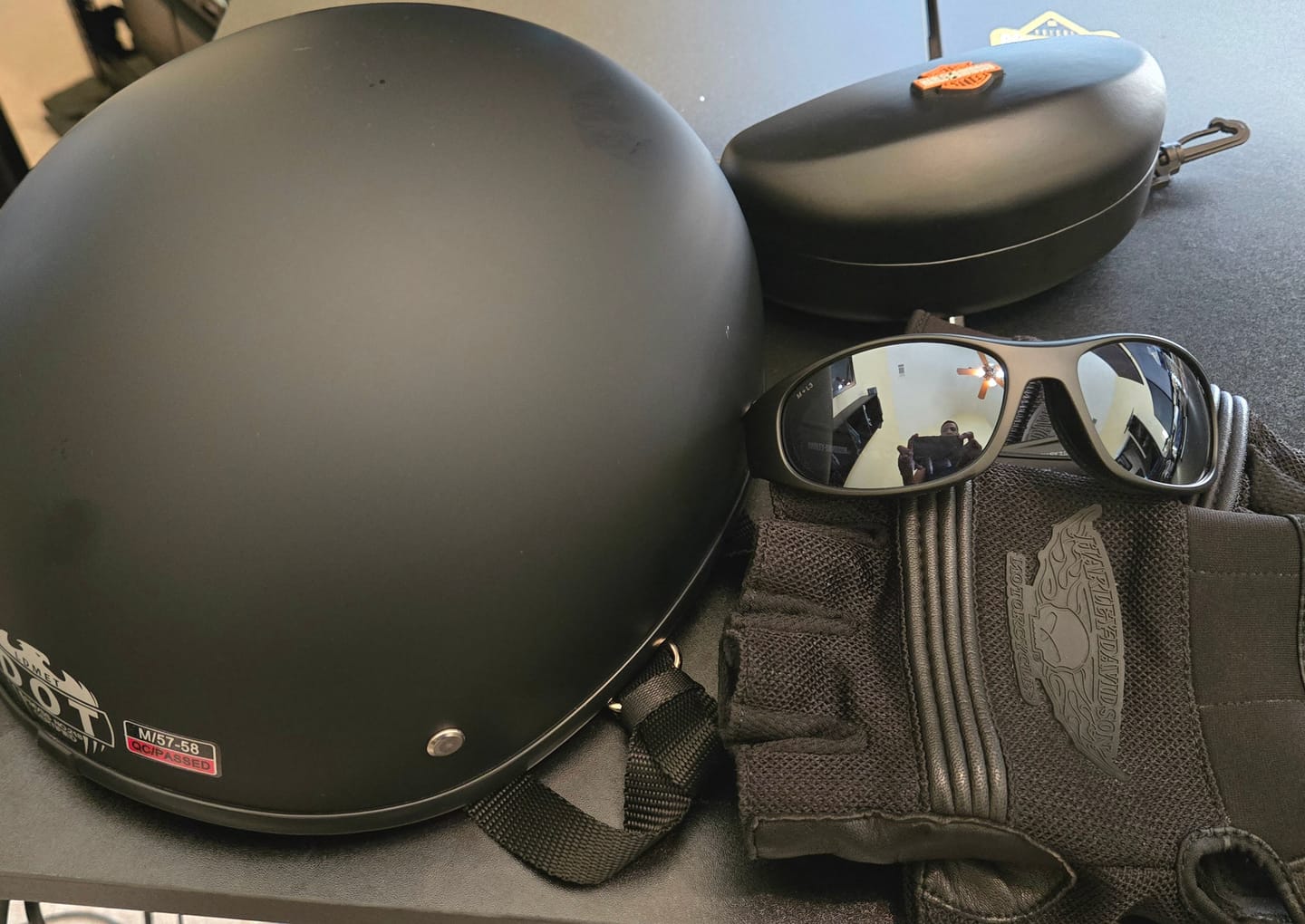 Customer photo review of Smallest & Lightest DOT Open Beanie Helmet - Matte Black