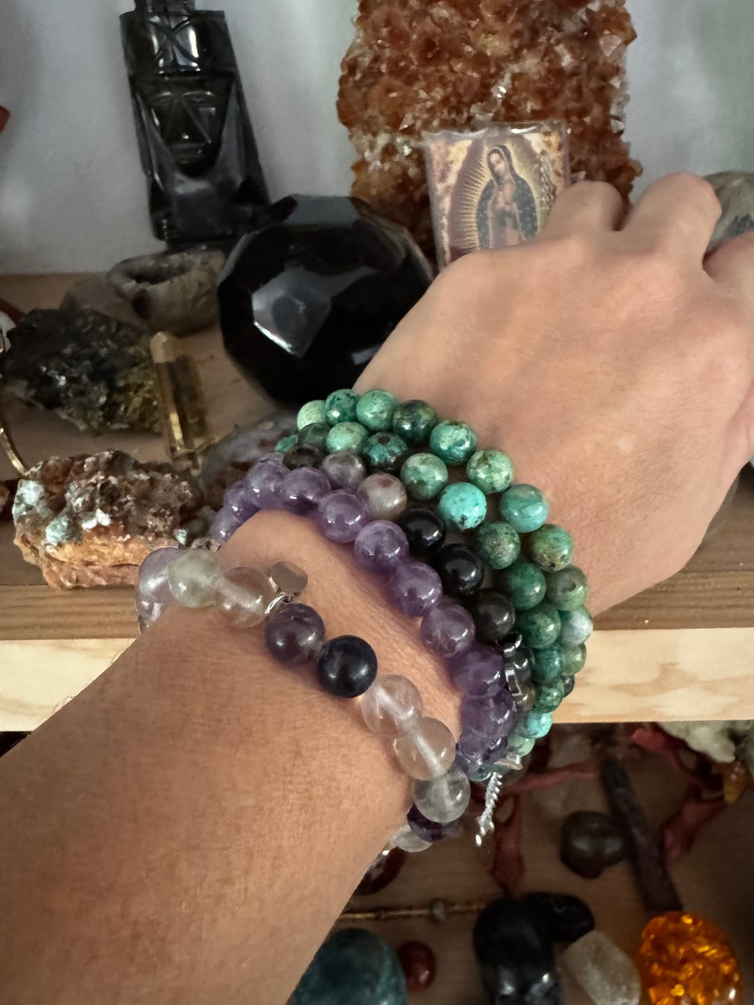 Customer photo review of Third Eye Chakra (Ajna) Bracelet Pack