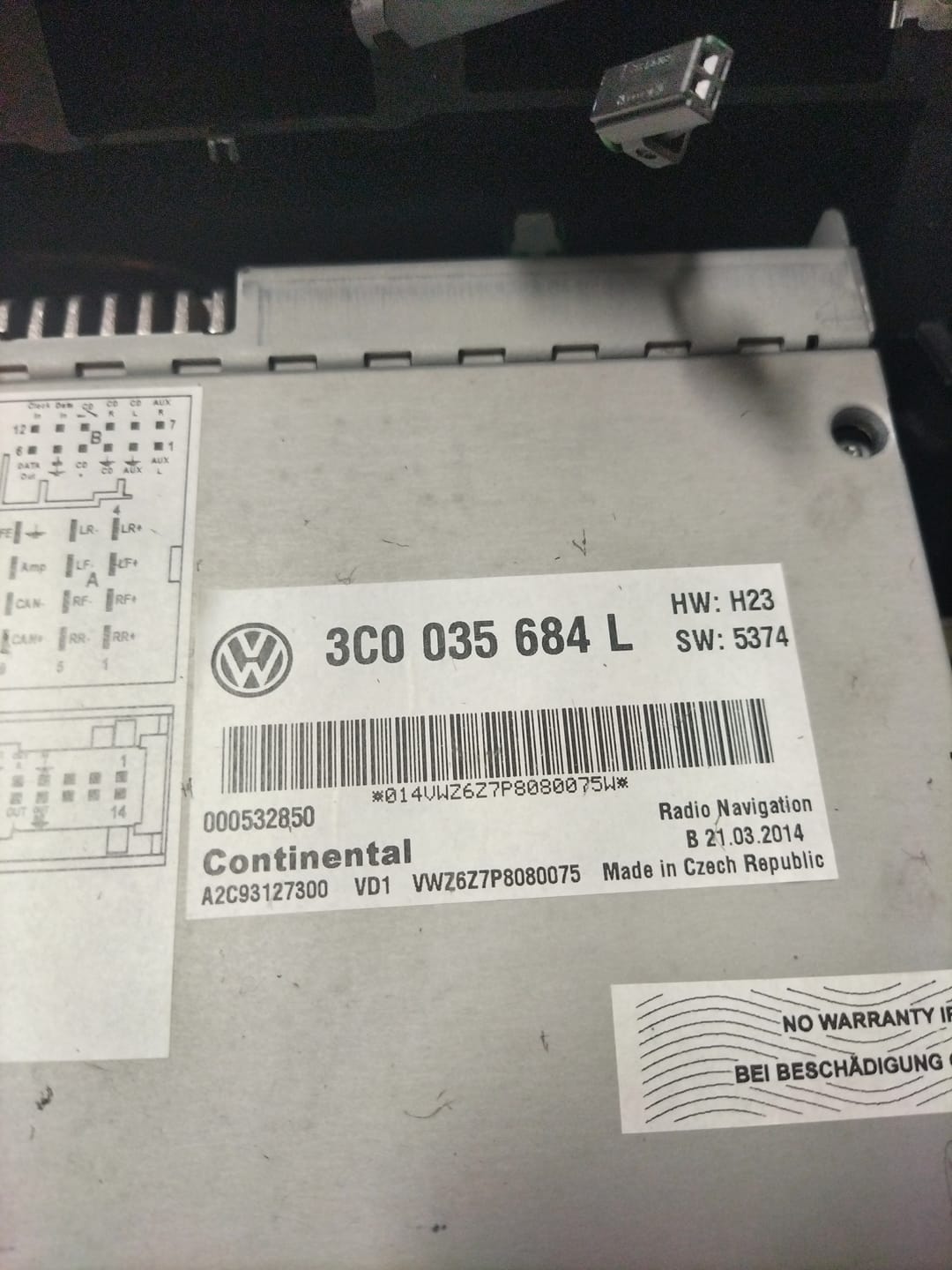 Customer photo review of VW RNS510 Firmware Update – Version v5382 (North America)
