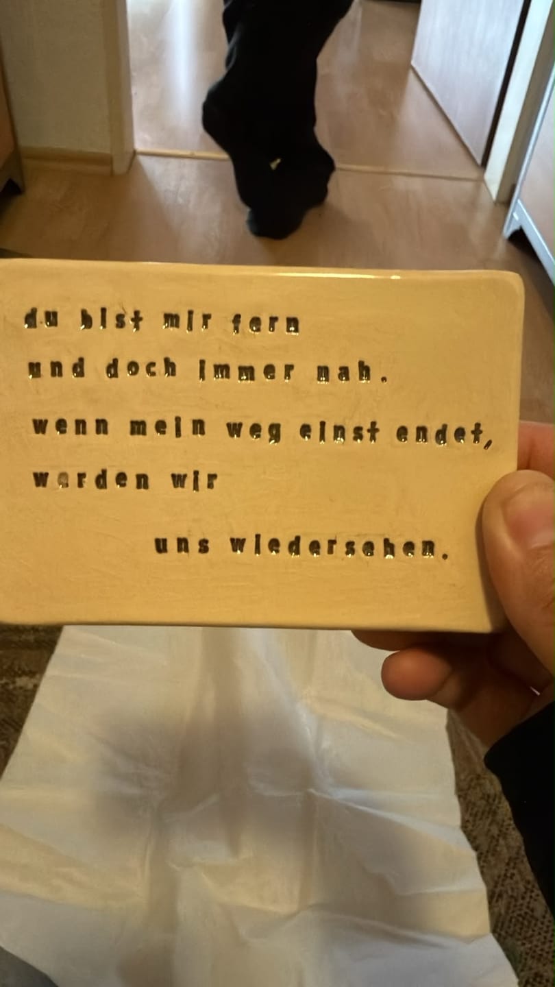 Customer photo review of Phili-Tafel – handgestempelte Einzelarbeit mit individuellem Text