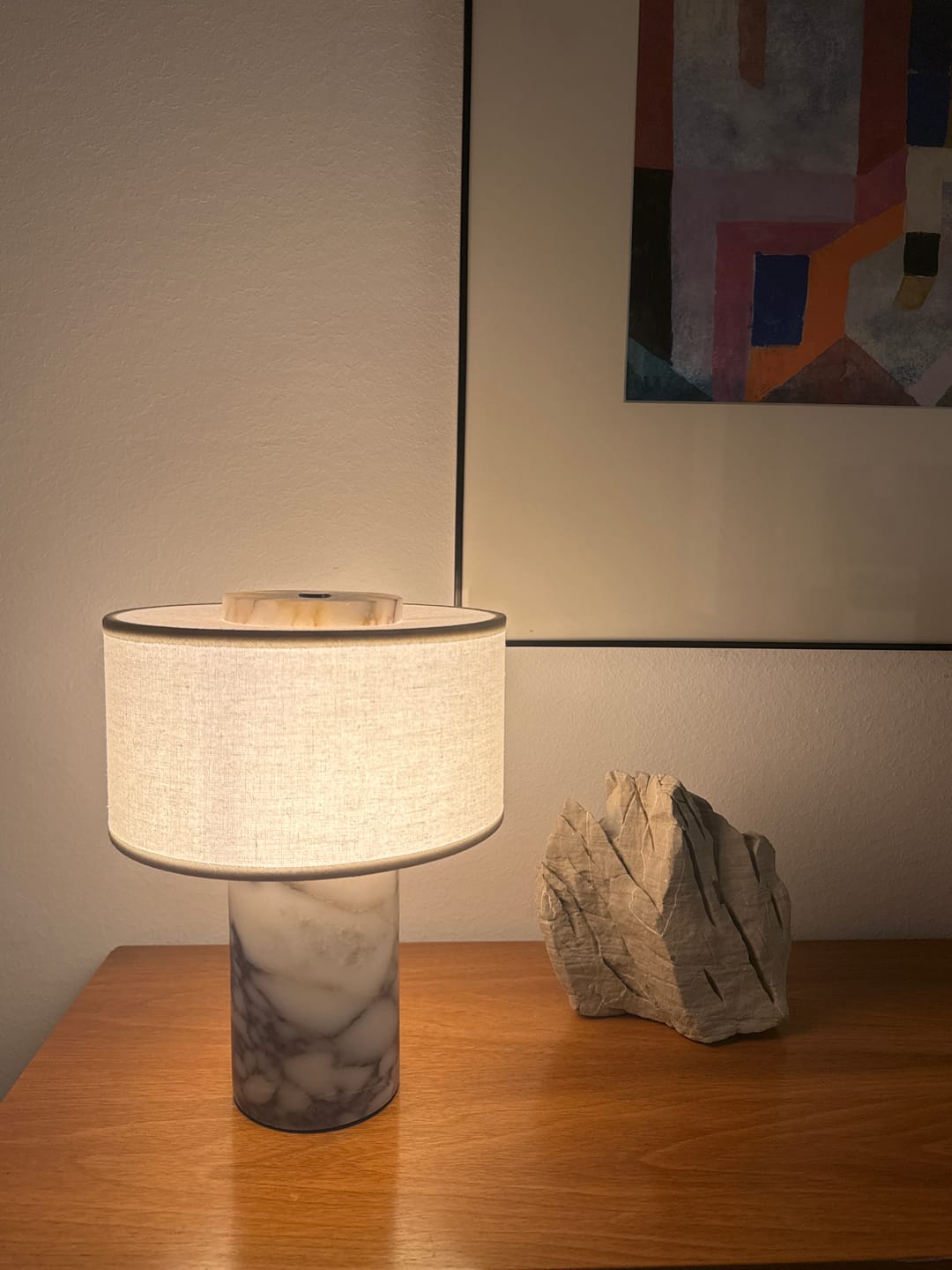 Customer photo review of Auríe Portable Lamp | Calacatta Viola
