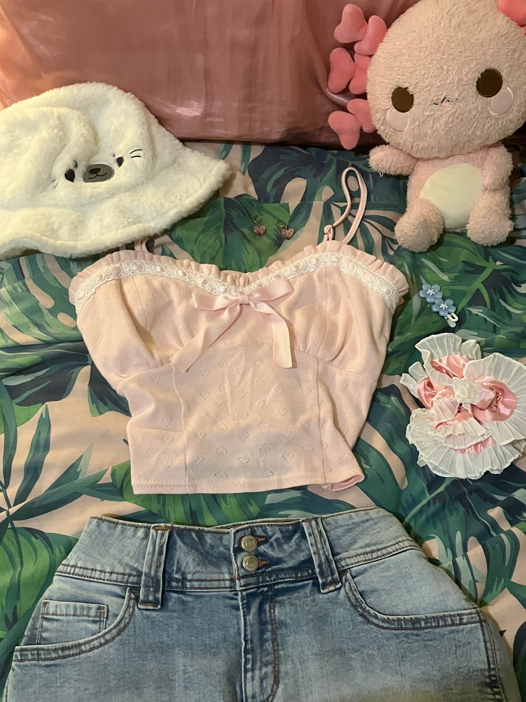 Customer photo review of Sweetheart  Cotton Pointelle Top
