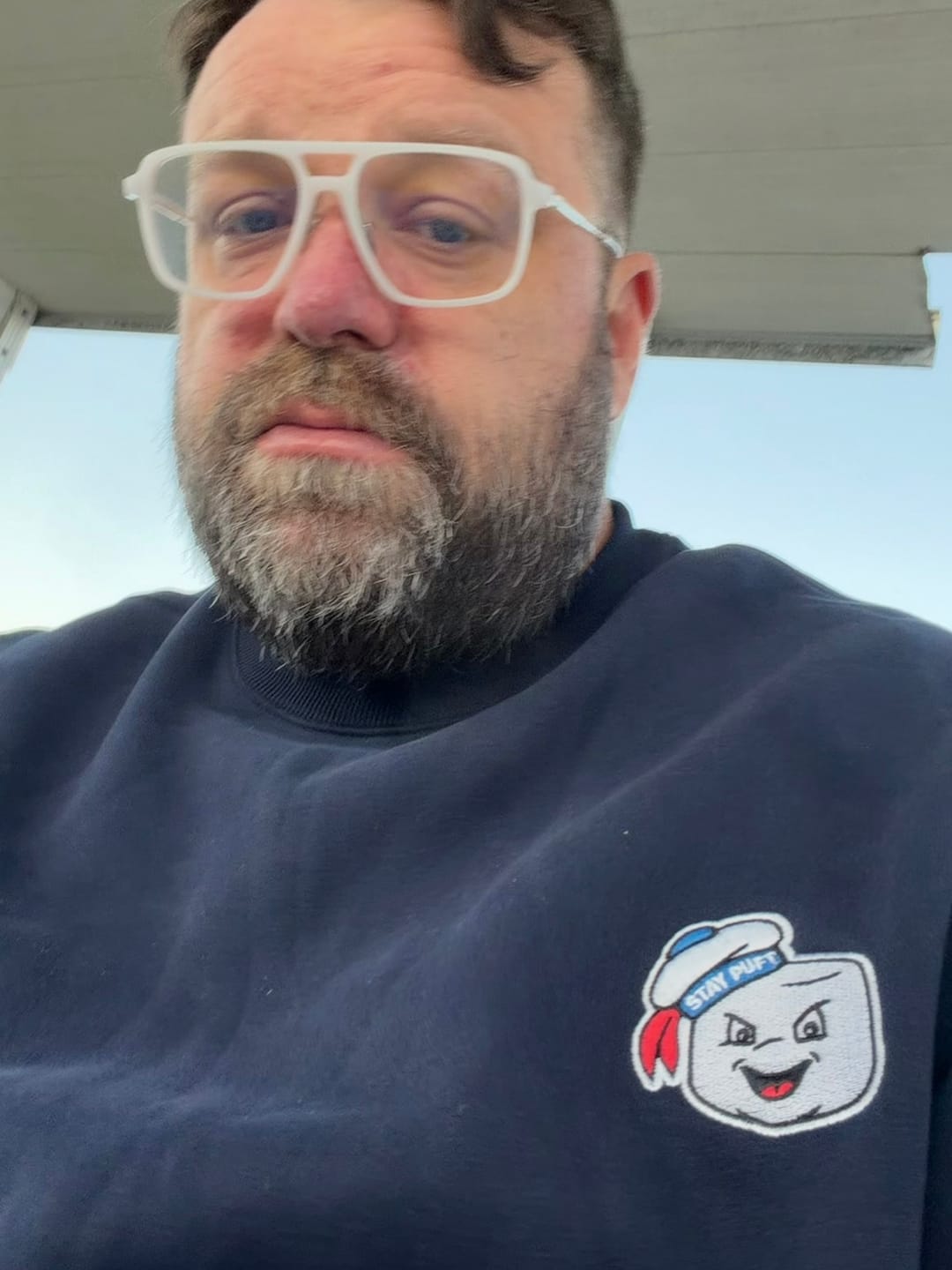 Customer photo review of Ghostbusters "Stay Puft" – Relaxed Crewneck Sweatshirt