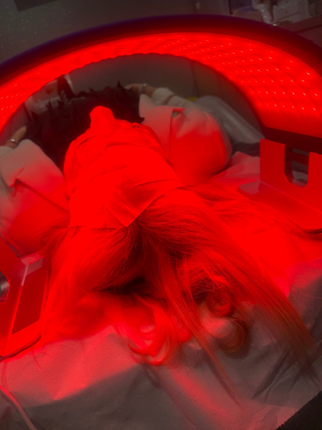 Customer photo review of LuminAGE LED Light Therapy Dome: Face & Body Panel